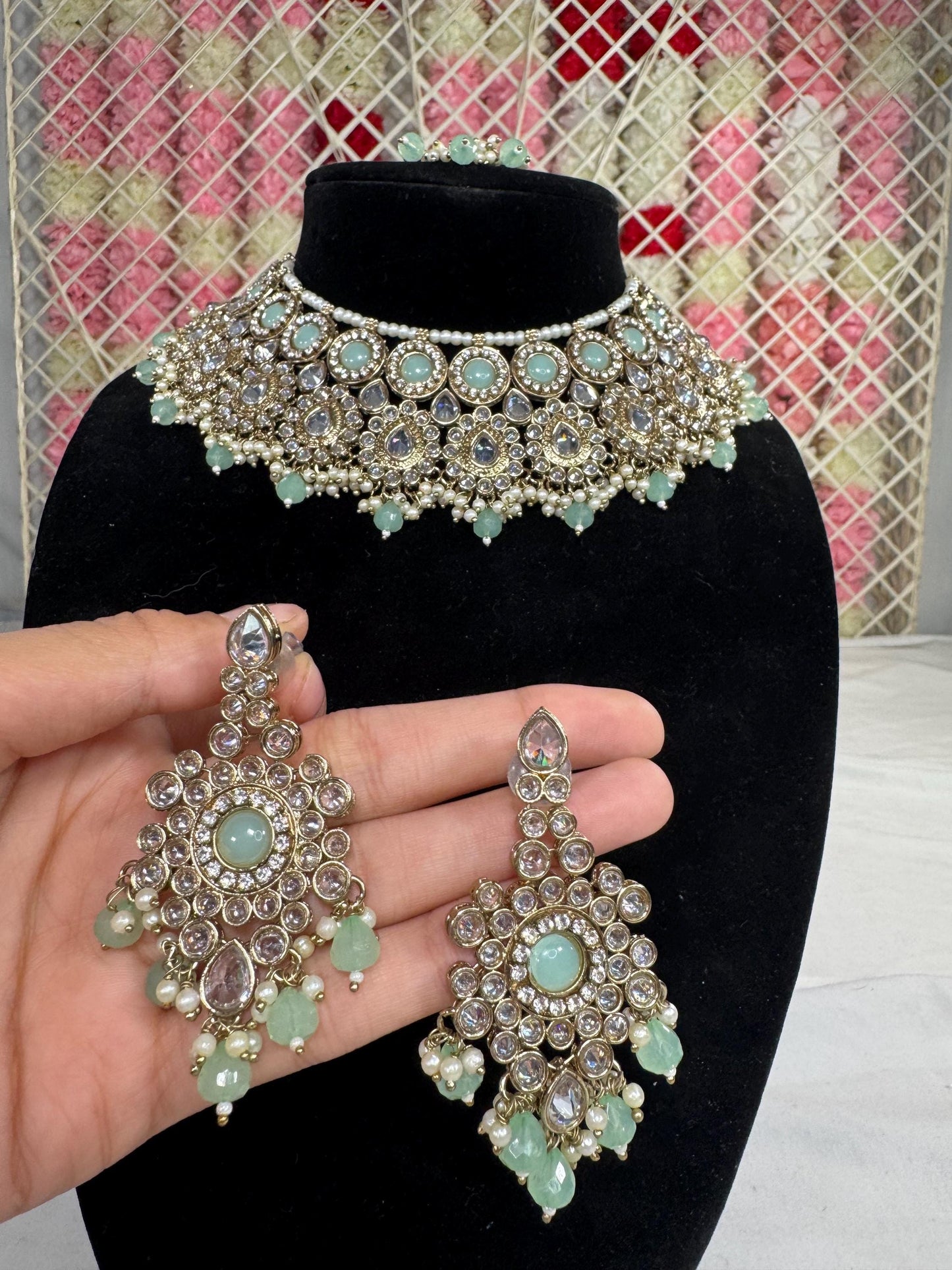 Indian jewlery set/Necklace Set/ Choker/ Bollywood Jewelry/ Indian jewelry/ Pakistani necklace/ punjabi necklace/bridal/