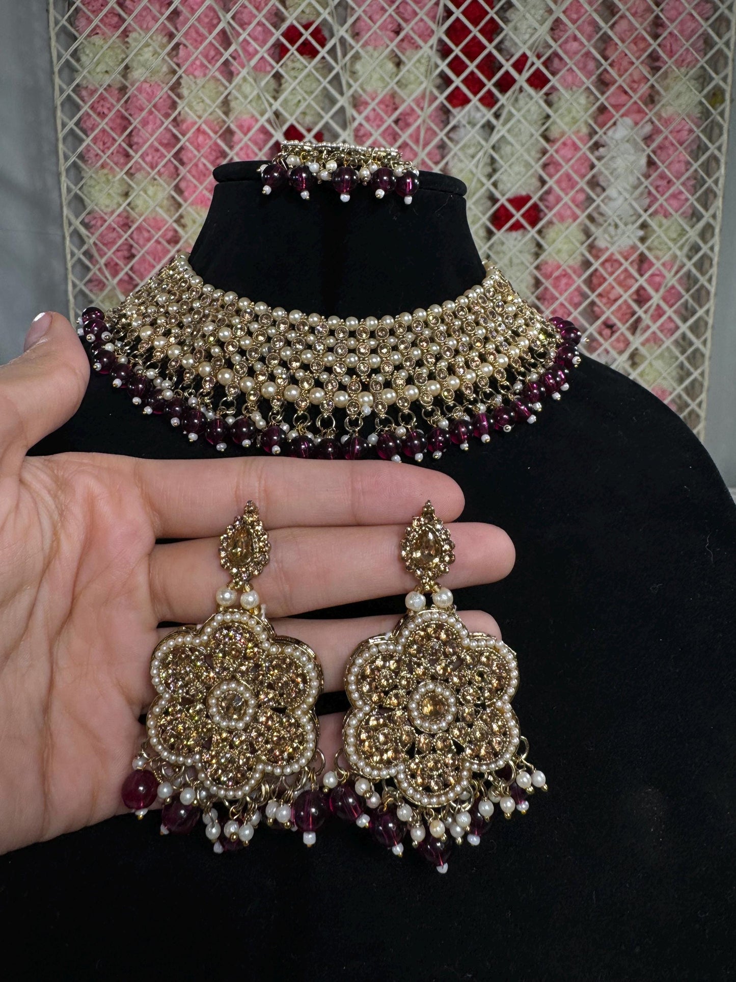 Indian jewlery set/Necklace Set/ Choker/ Bollywood Jewelry/ Indian jewelry/ Pakistani necklace/ punjabi necklace/bridal/