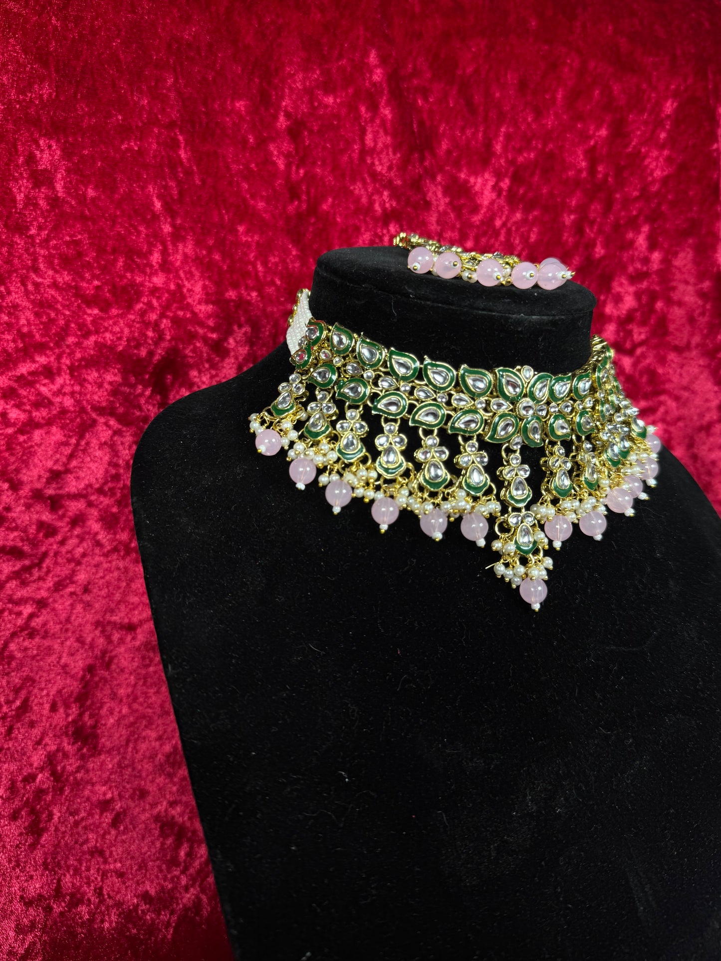 Pink Kundan Set