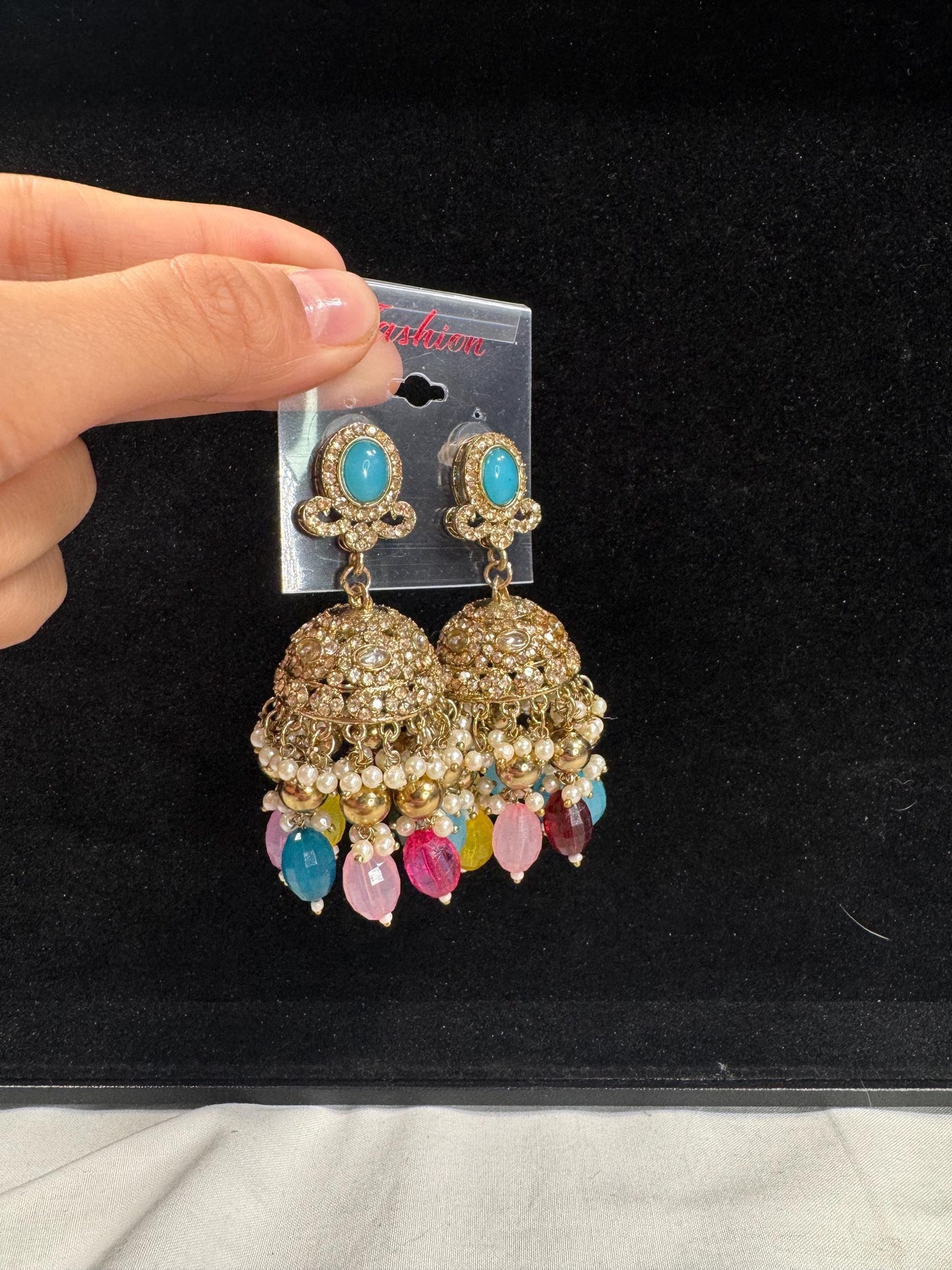 Bollywood Style Jhumka Earrings, Indian Gold Plated Hoop Earrings, Statement Ethnic Jewelry, Festive Earrings, Women's Accessories
