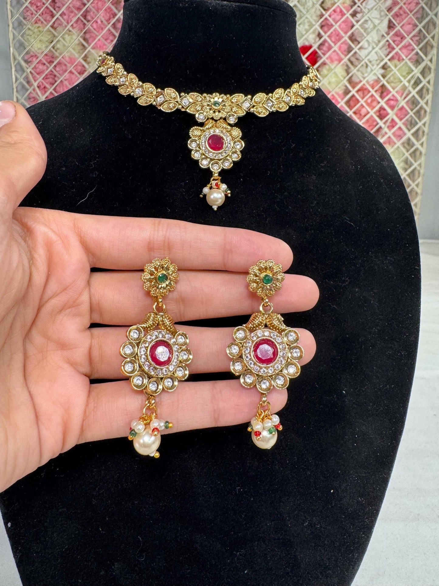Indian jewlery set/Necklace Set/ Choker/ Bollywood Jewelry/ Indian jewelry/ Pakistani necklace/ punjabi necklace/bridal/