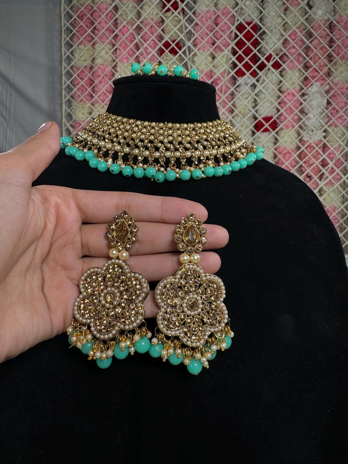 Indian jewlery set/Necklace Set/ Choker/ Bollywood Jewelry/ Indian jewelry/ Pakistani necklace/ punjabi necklace/bridal/