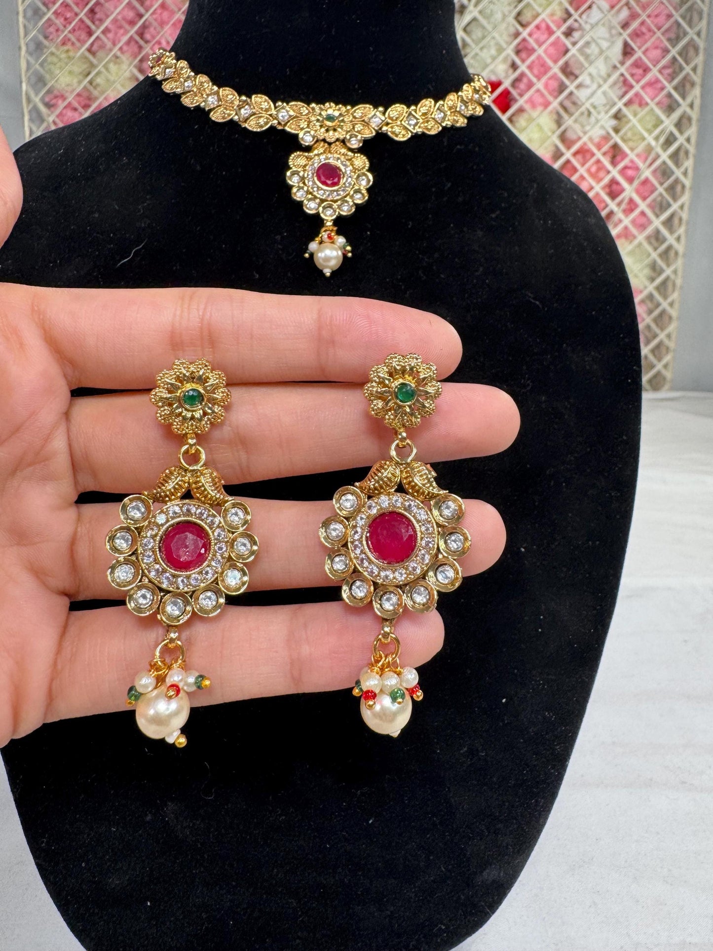 Indian jewlery set/Necklace Set/ Choker/ Bollywood Jewelry/ Indian jewelry/ Pakistani necklace/ punjabi necklace/bridal/