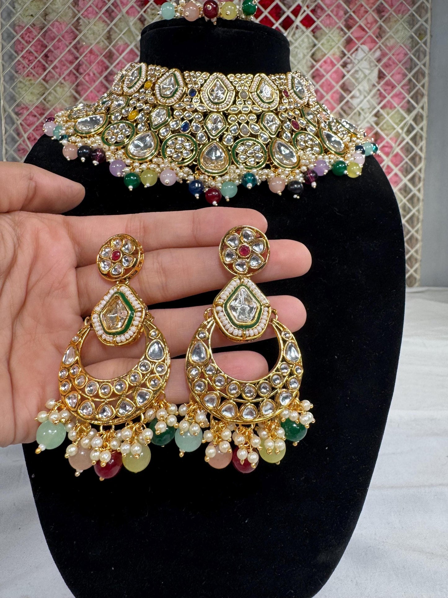Indian jewlery set/Necklace Set/ Choker/ Bollywood Jewelry/ Indian jewelry/ Pakistani necklace/ punjabi necklace/bridal/