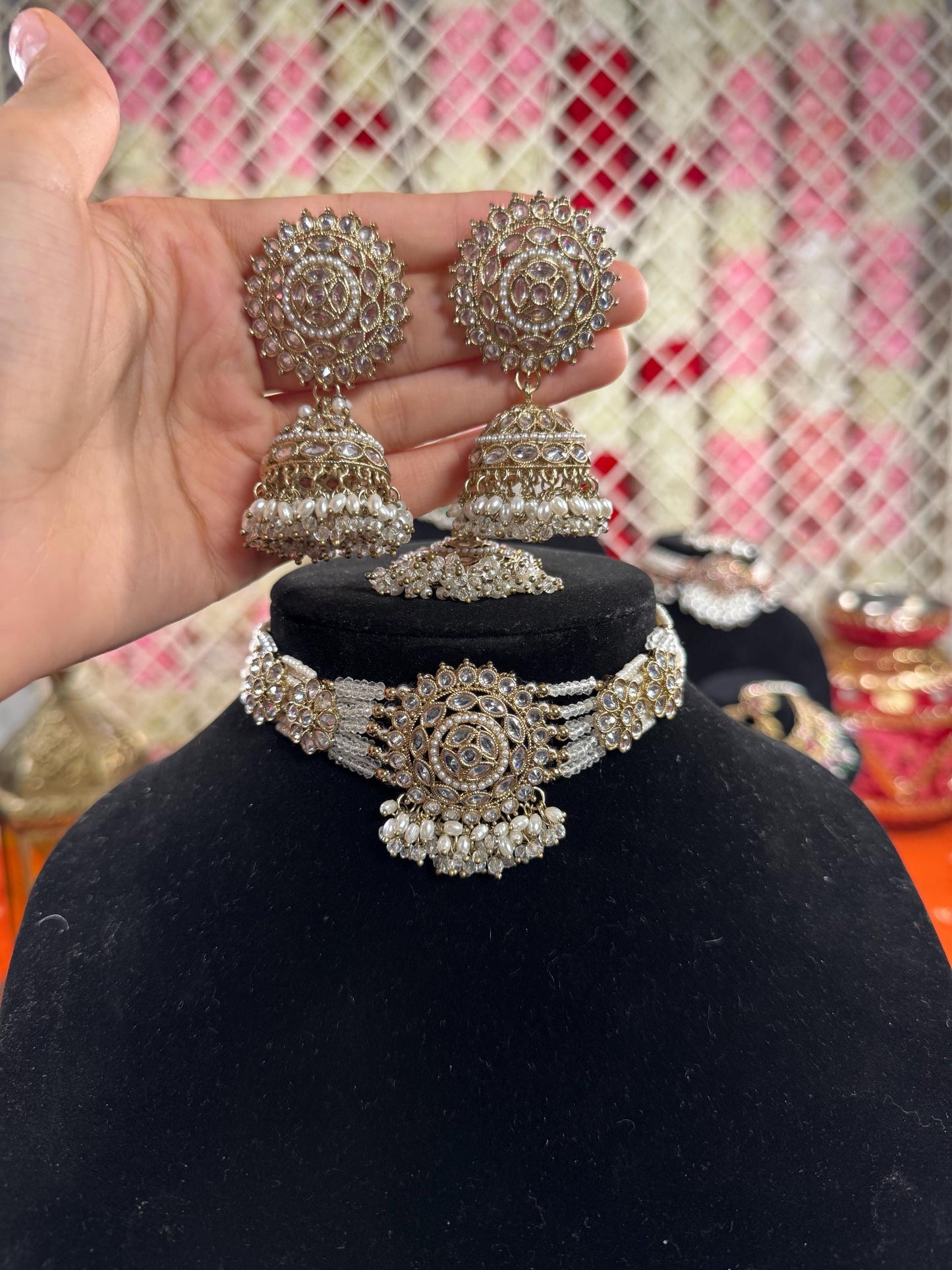 Indian jewlery set/Necklace Set/ Choker/ Bollywood Jewelry/ Indian jewelry/ Pakistani necklace/ punjabi necklace/bridal/