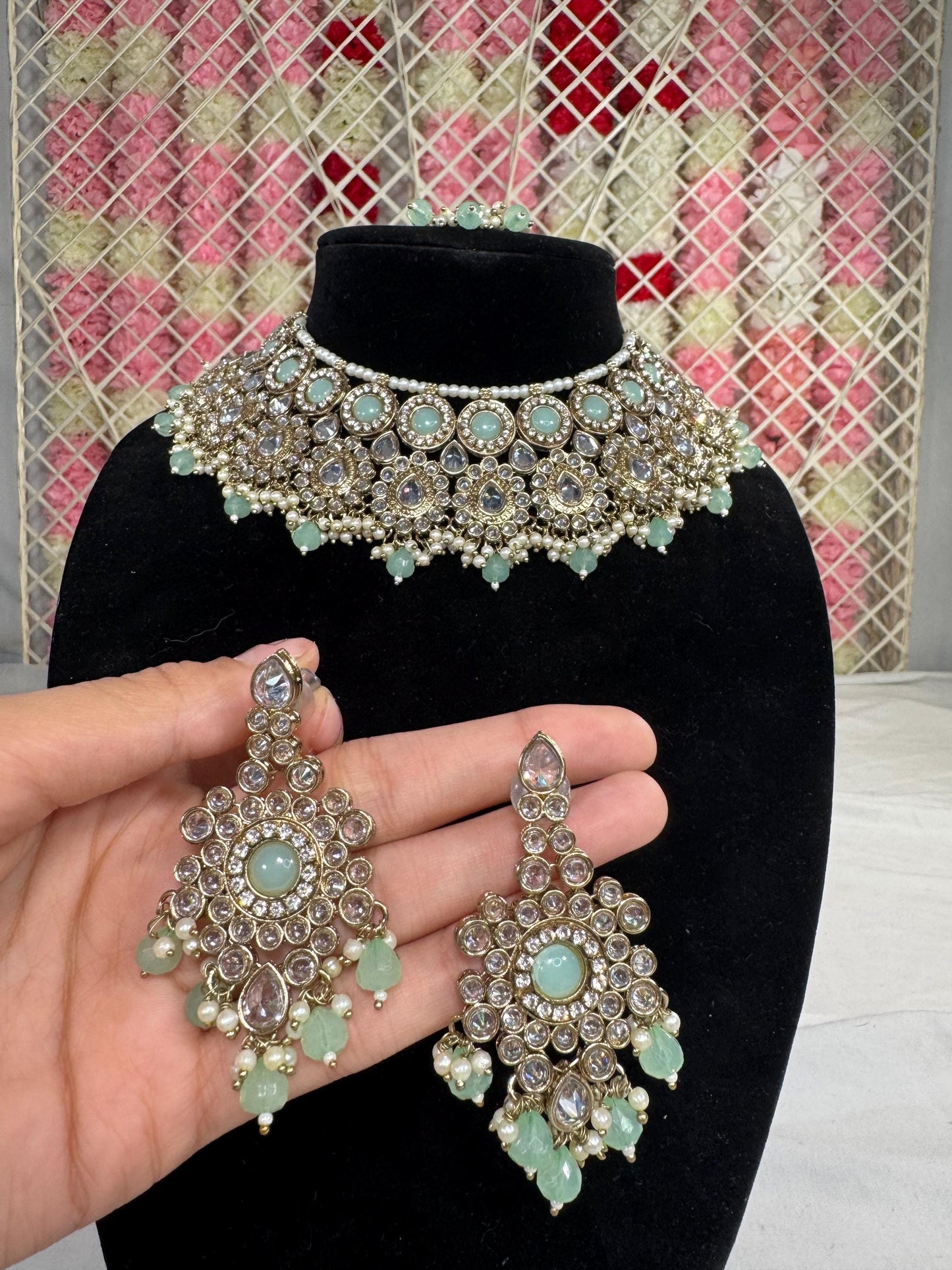 Indian jewlery set/Necklace Set/ Choker/ Bollywood Jewelry/ Indian jewelry/ Pakistani necklace/ punjabi necklace/bridal/