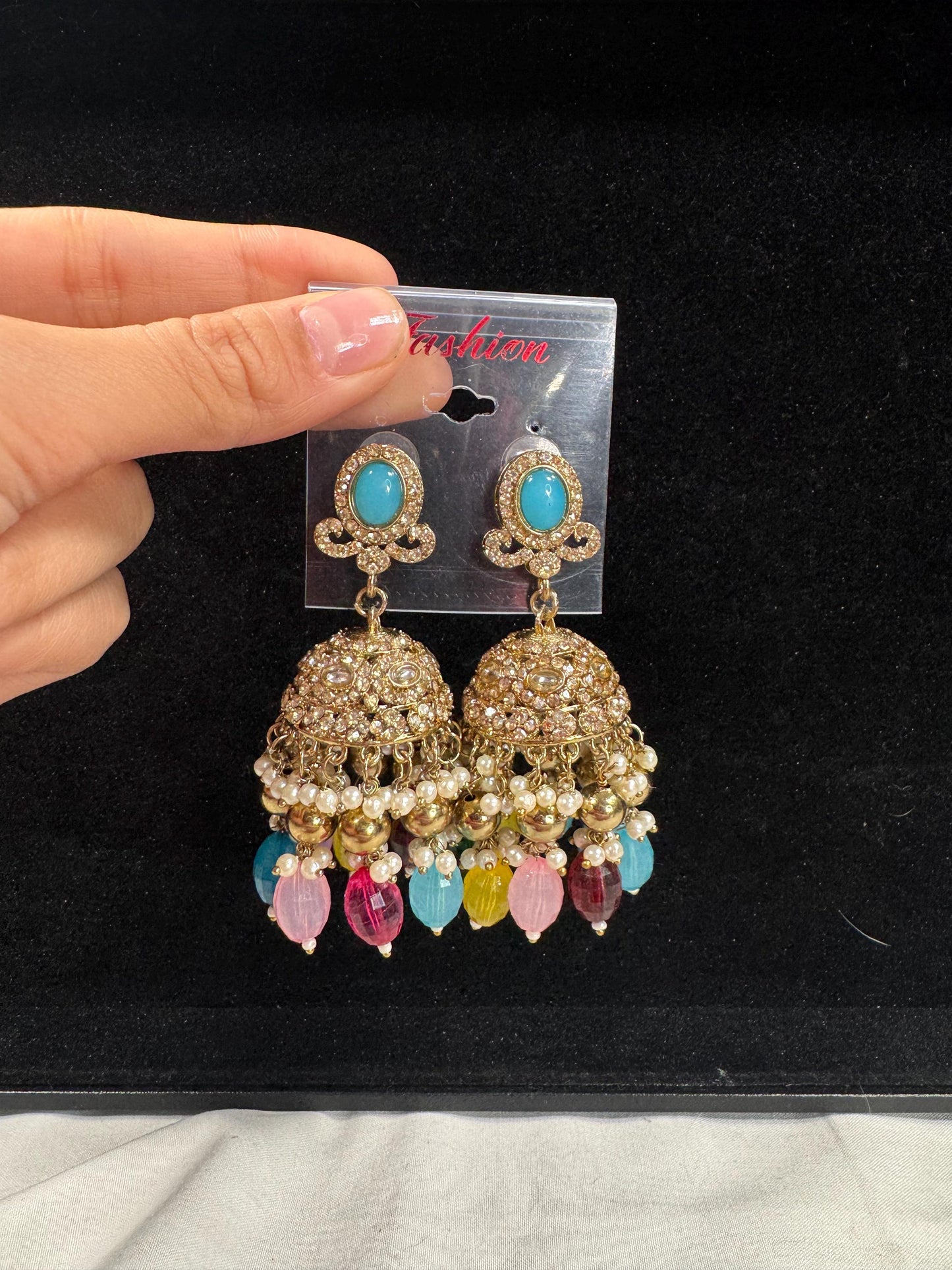 Bollywood Style Jhumka Earrings, Indian Gold Plated Hoop Earrings, Statement Ethnic Jewelry, Festive Earrings, Women's Accessories
