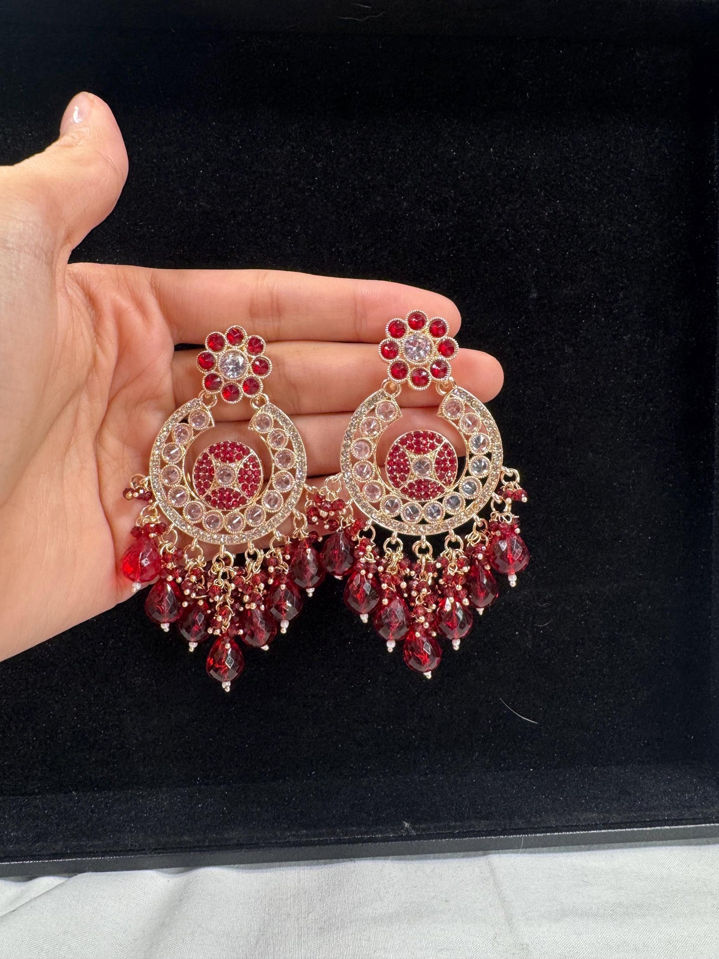 Bollywood Style Jhumka Earrings, Indian Gold Plated Hoop Earrings, Statement Ethnic Jewelry, Festive Earrings, Women's Accessories