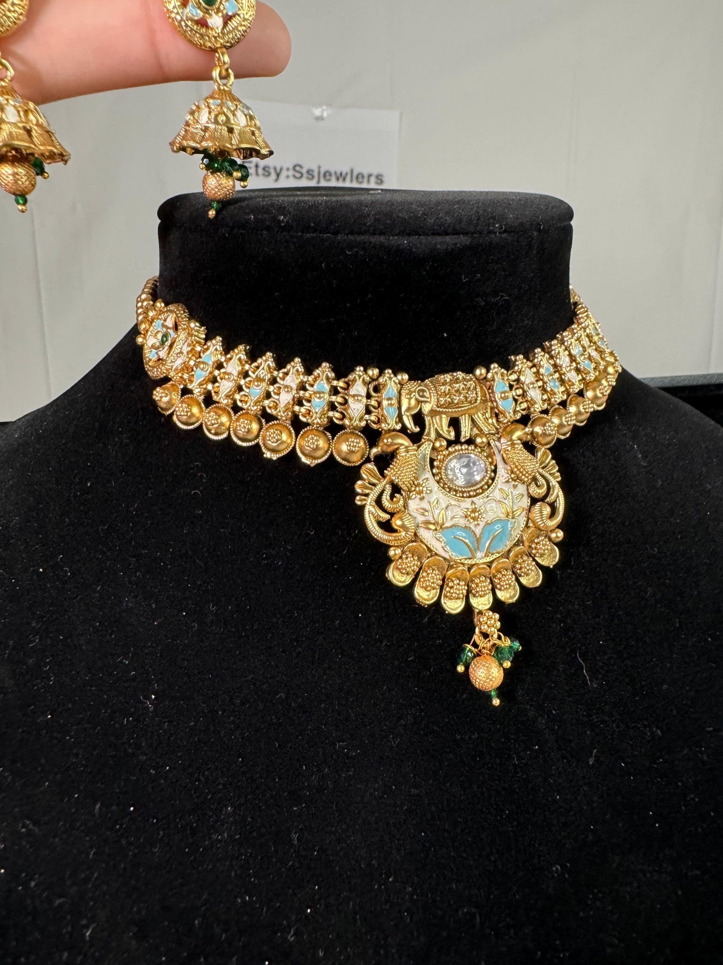 Indian jewlery set/Necklace Set/ Choker/ Bollywood Jewelry/ Indian jewelry/ Pakistani necklace/ punjabi necklace/bridal/