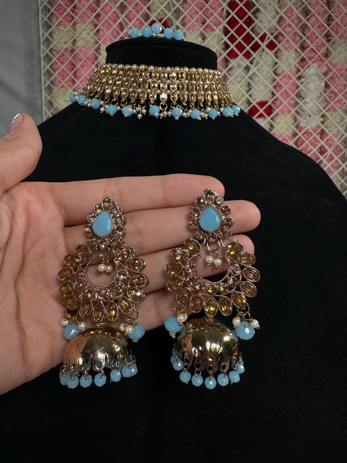 Indian jewlery set/Necklace Set/ Choker/ Bollywood Jewelry/ Indian jewelry/ Pakistani necklace/ punjabi necklace/bridal/