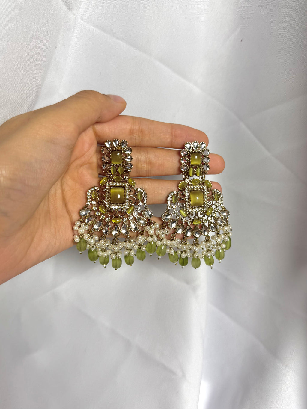Zeenat Earring-Olive Green