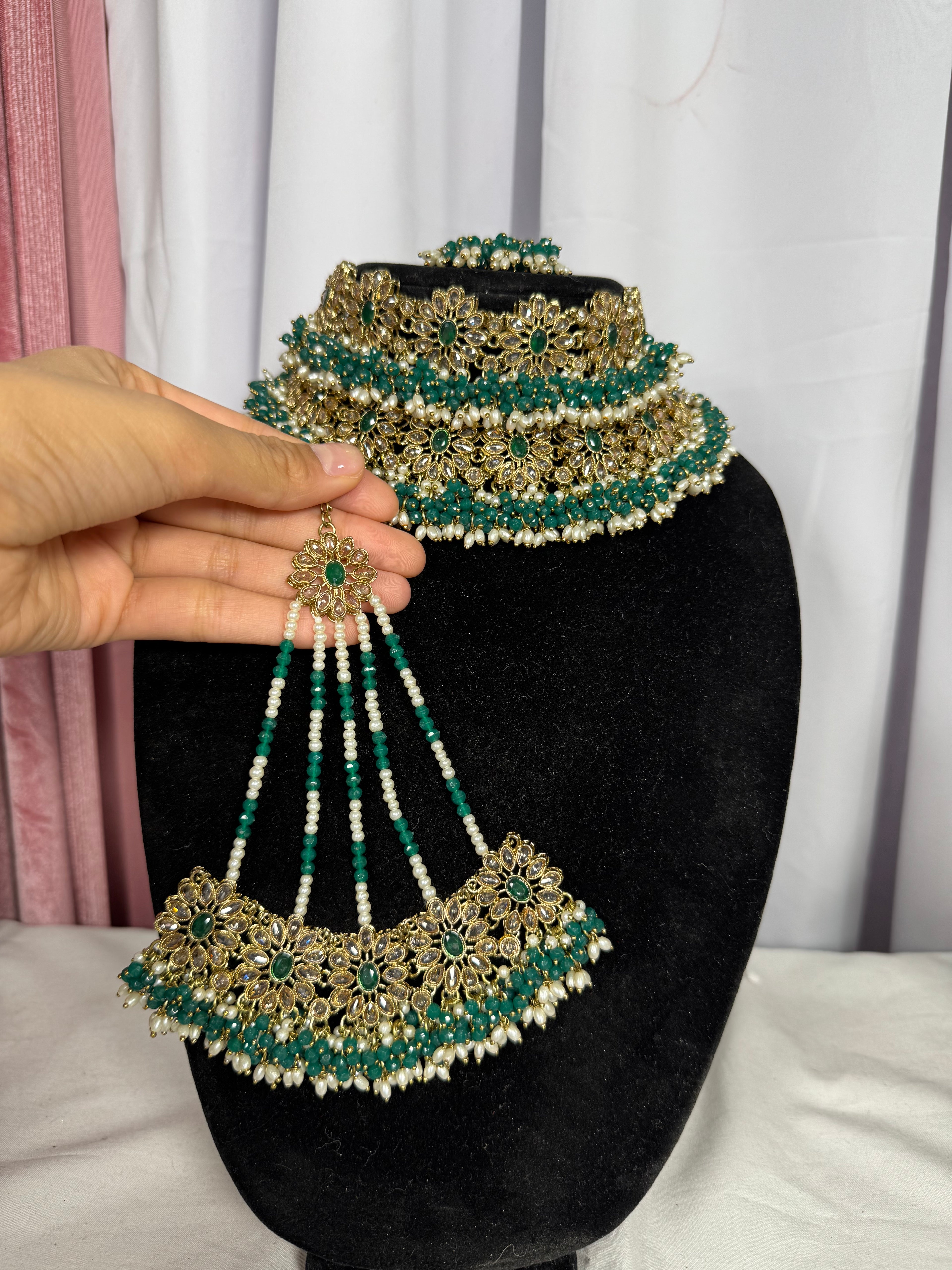 Green bridal set