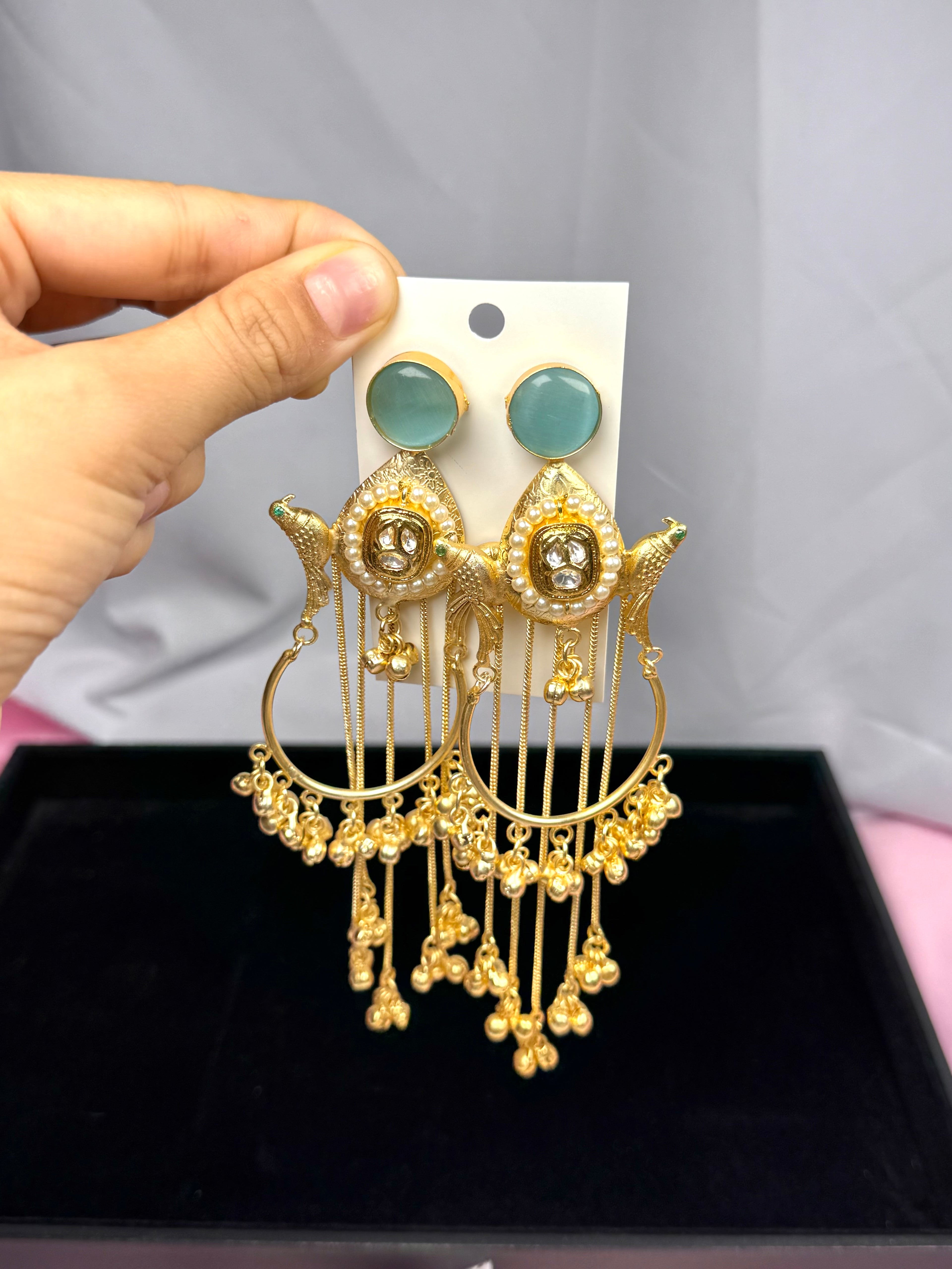 Haya Kahmiri Earrings-Teal