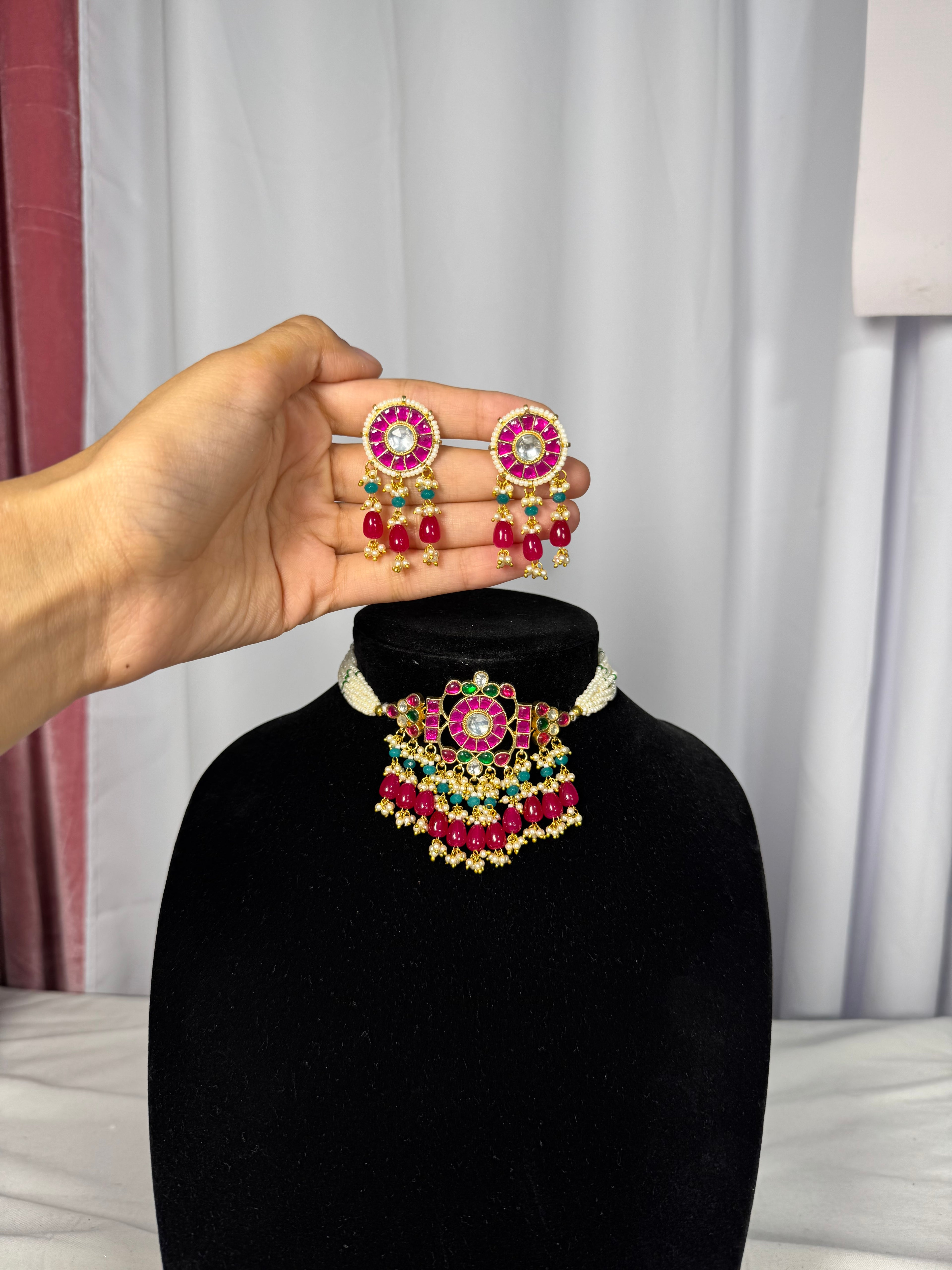 Saba Necklace Set-Gold Plated