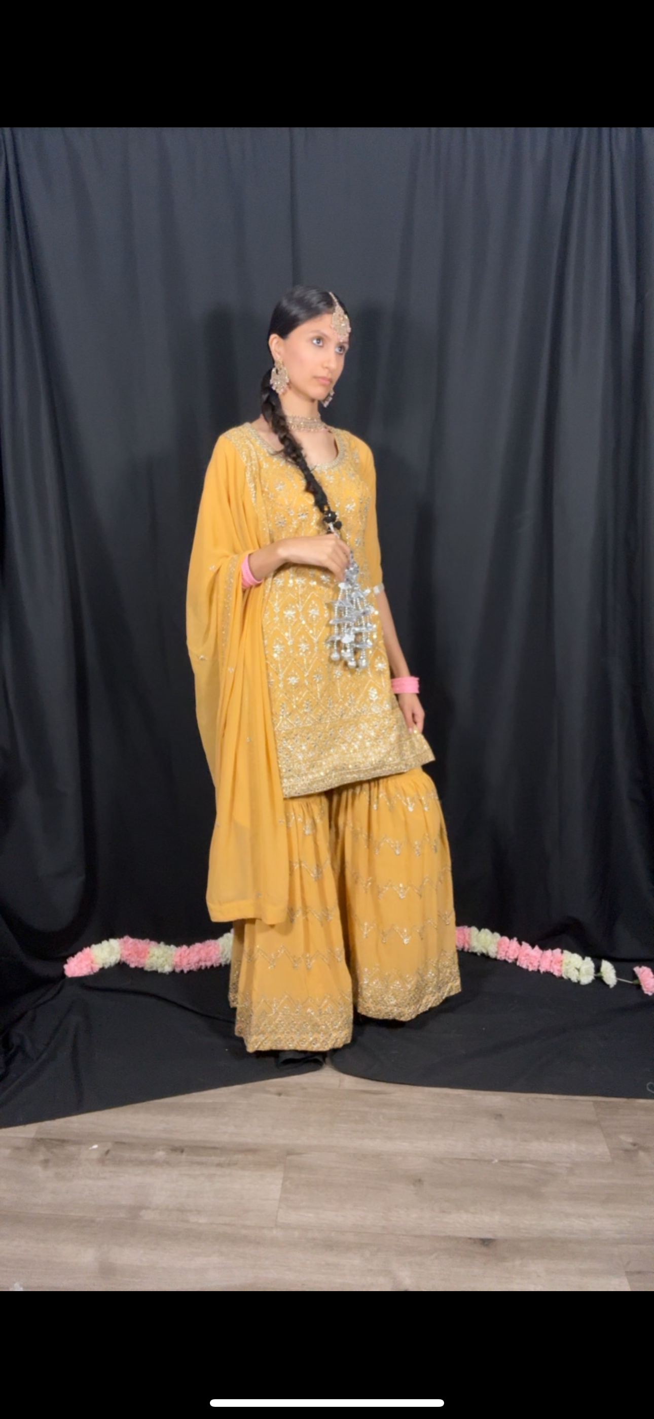 Mustard yellow Sharara Suit