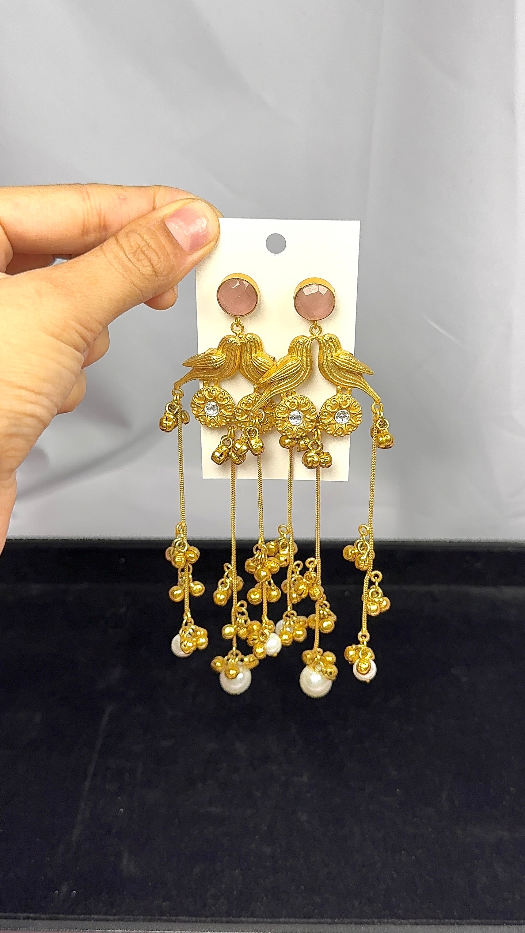 Abeer Kashmiri Earrings-Pink