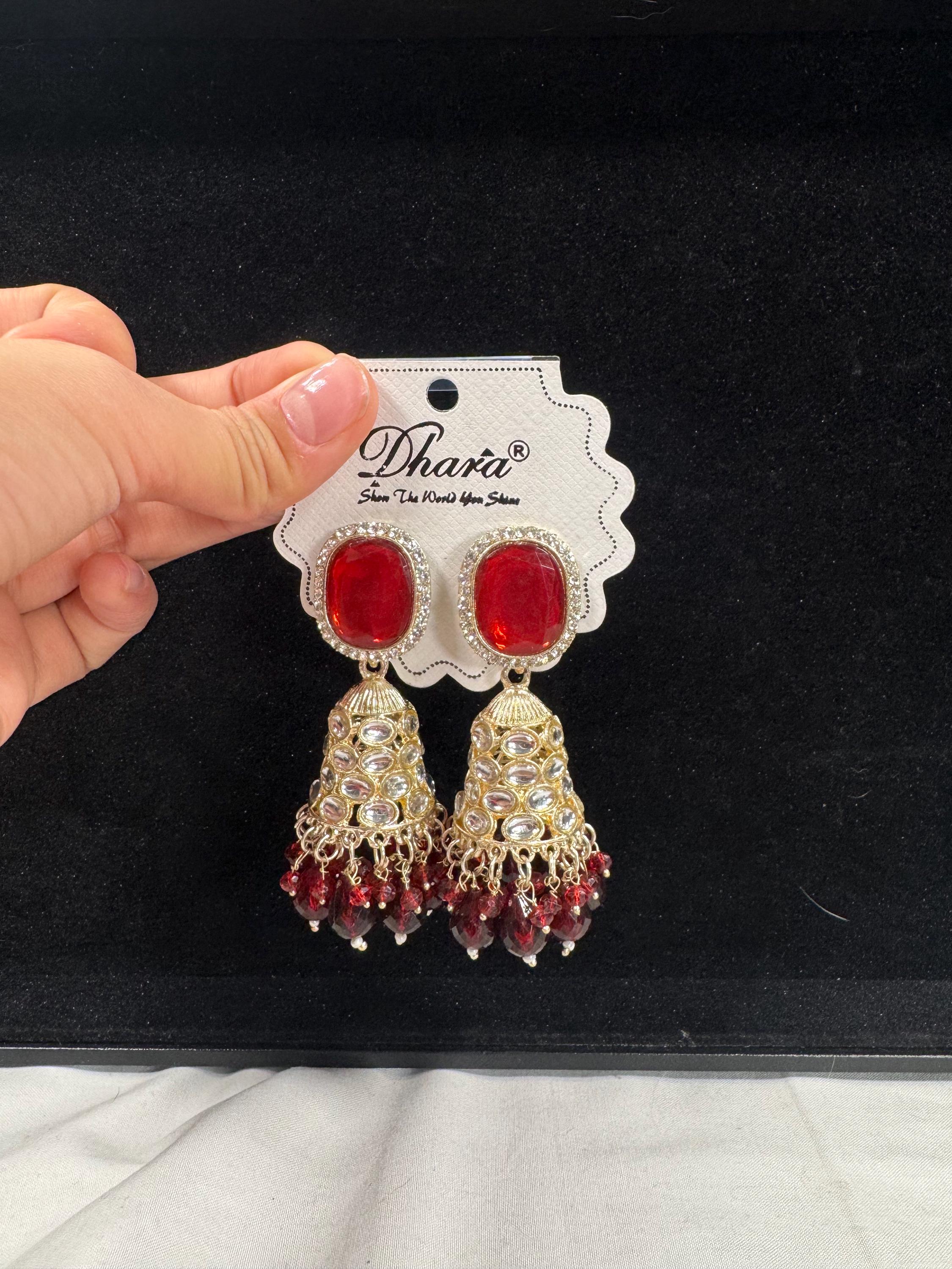 Bollywood Style Jhumka Earrings, Indian Gold Plated Hoop Earrings, Statement Ethnic Jewelry, Festive Earrings, Women's Accessories