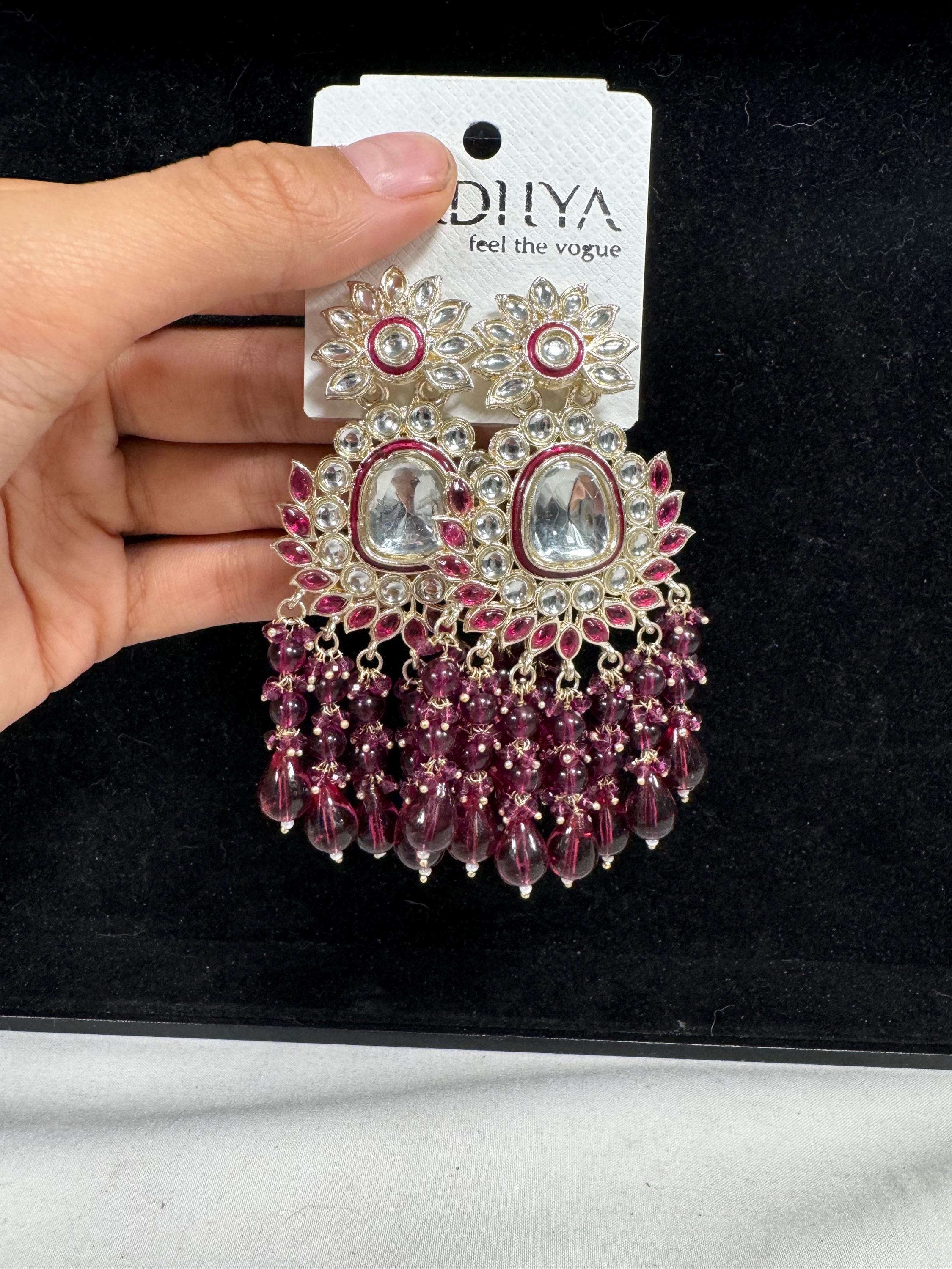 Bollywood Style Jhumka Earrings, Indian Gold Plated Hoop Earrings, Statement Ethnic Jewelry, Festive Earrings, Women's Accessories