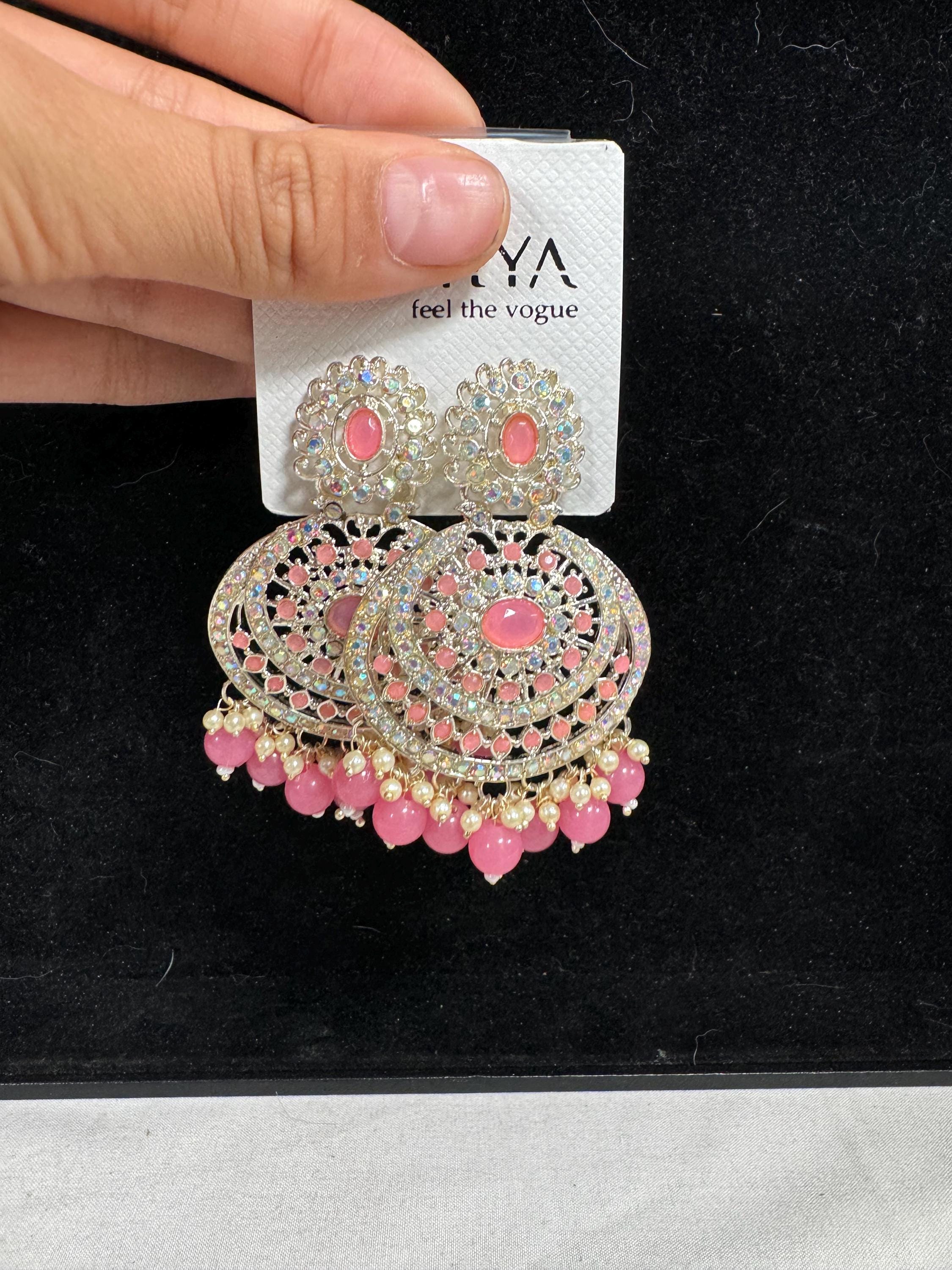 Bollywood Style Jhumka Earrings, Indian Gold Plated Hoop Earrings, Statement Ethnic Jewelry, Festive Earrings, Women's Accessories