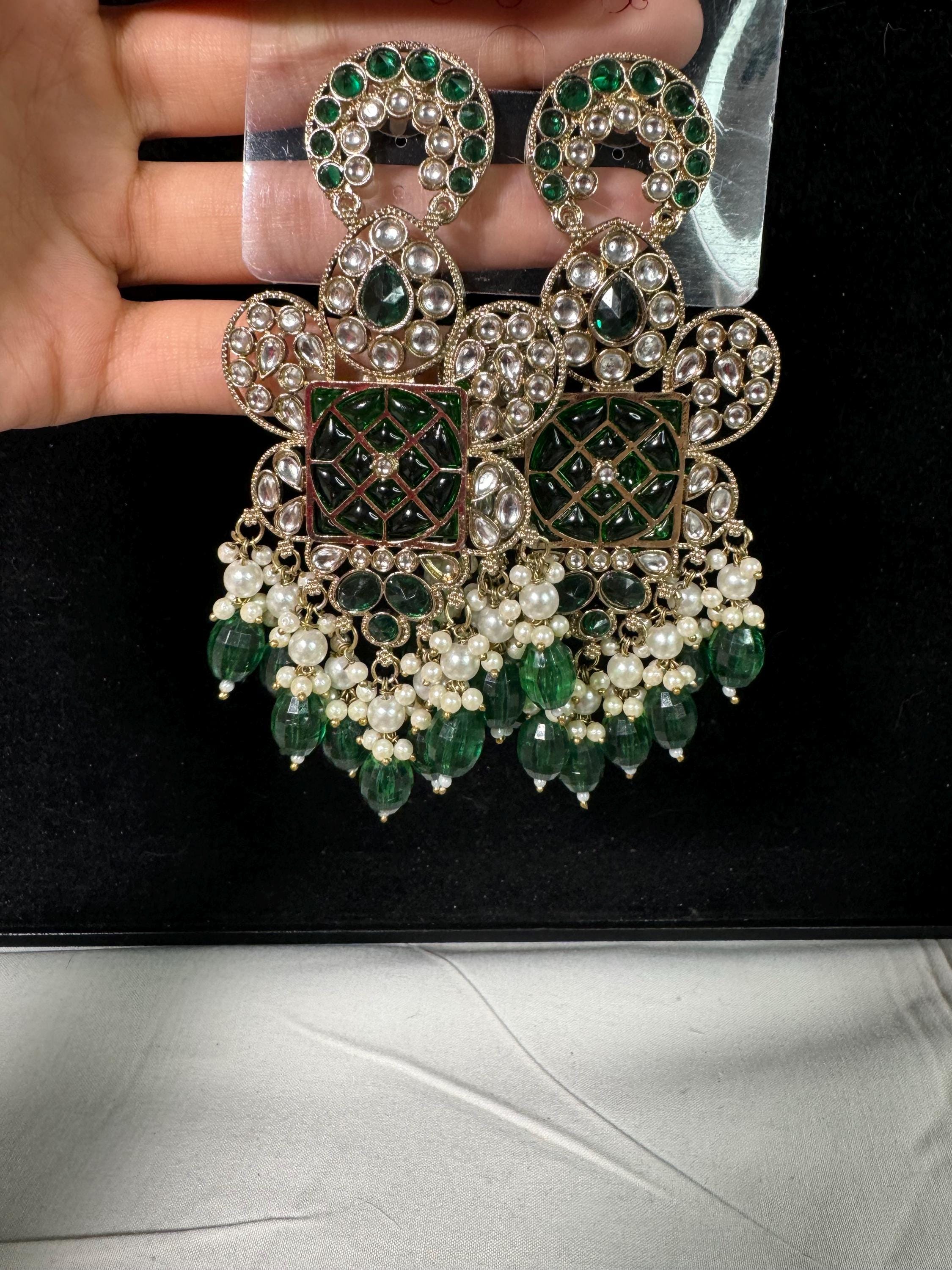 Bollywood Style Jhumka Earrings, Indian Gold Plated Hoop Earrings, Statement Ethnic Jewelry, Festive Earrings, Women's Accessories