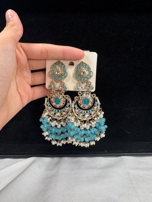 Bollywood Style Jhumka Earrings, Indian Gold Plated Hoop Earrings, Statement Ethnic Jewelry, Festive Earrings, Women's Accessories