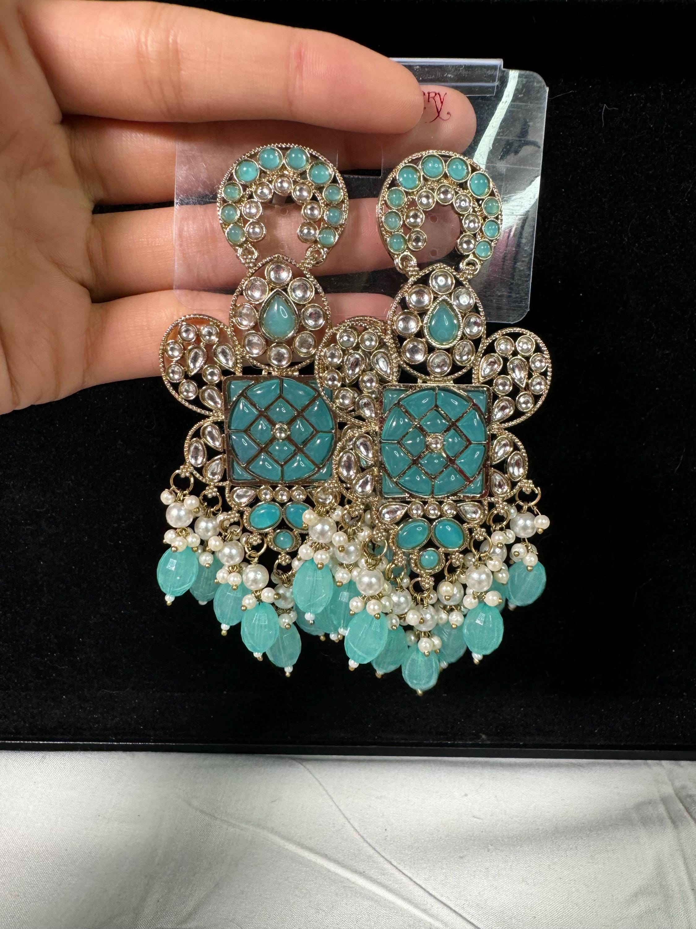 Bollywood Style Jhumka Earrings, Indian Gold Plated Hoop Earrings, Statement Ethnic Jewelry, Festive Earrings, Women's Accessories