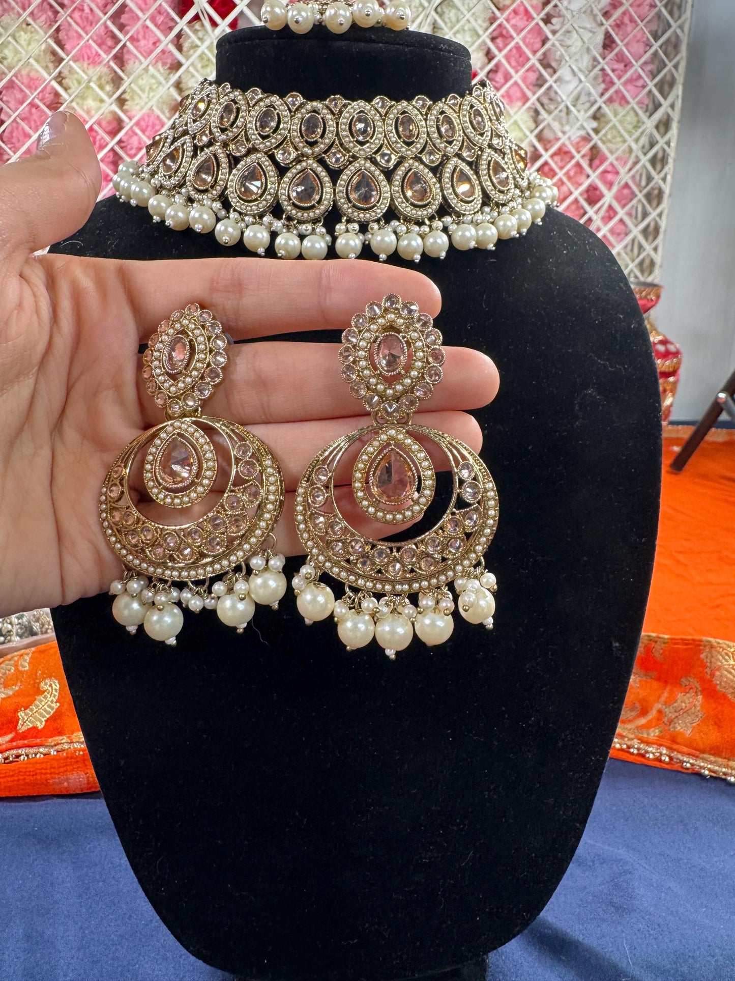 Indian jewlery set/Necklace Set/  Choker/ Bollywood Jewelry/ Indian jewelry/ Pakistani necklace/ punjabi necklace/bridal/