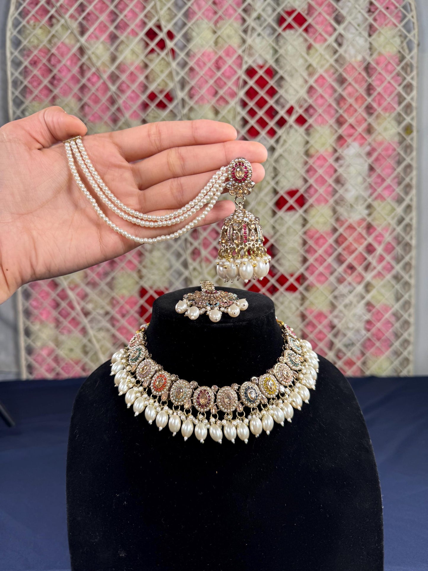 Indian jewlery set/Necklace Set/  Choker/ Bollywood Jewelry/ Indian jewelry/ Pakistani necklace/ punjabi necklace/bridal/