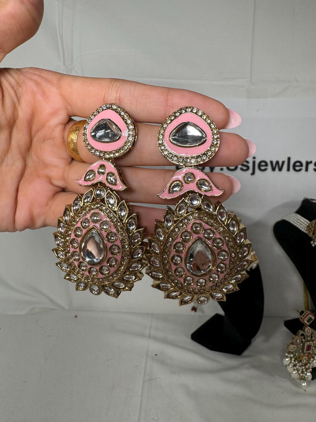 Bollywood Style Jhumka Earrings, Indian Gold Plated Hoop Earrings, Statement Ethnic Jewelry, Festive Earrings, Women's Accessories