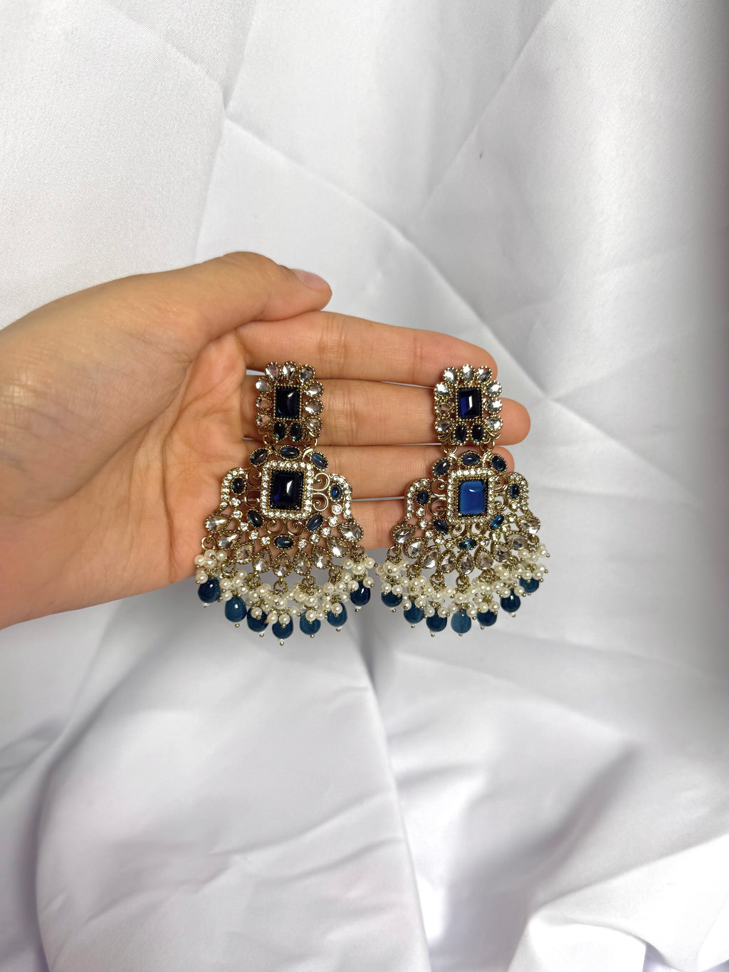 Zeenat Earring-Navy Blue
