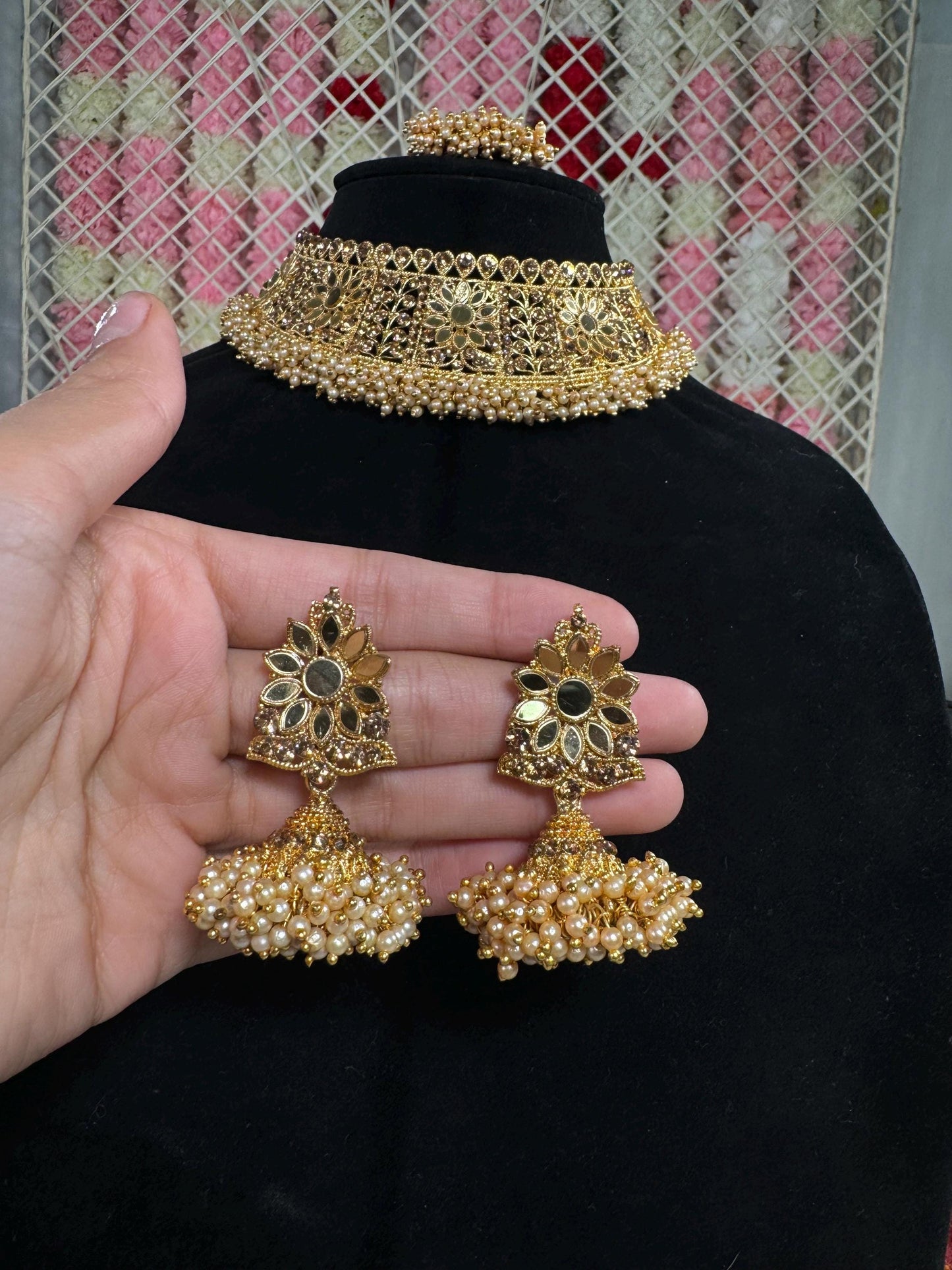 Indian jewlery set/Necklace Set/  Choker/ Bollywood Jewelry/ Indian jewelry/ Pakistani necklace/ punjabi necklace/bridal/