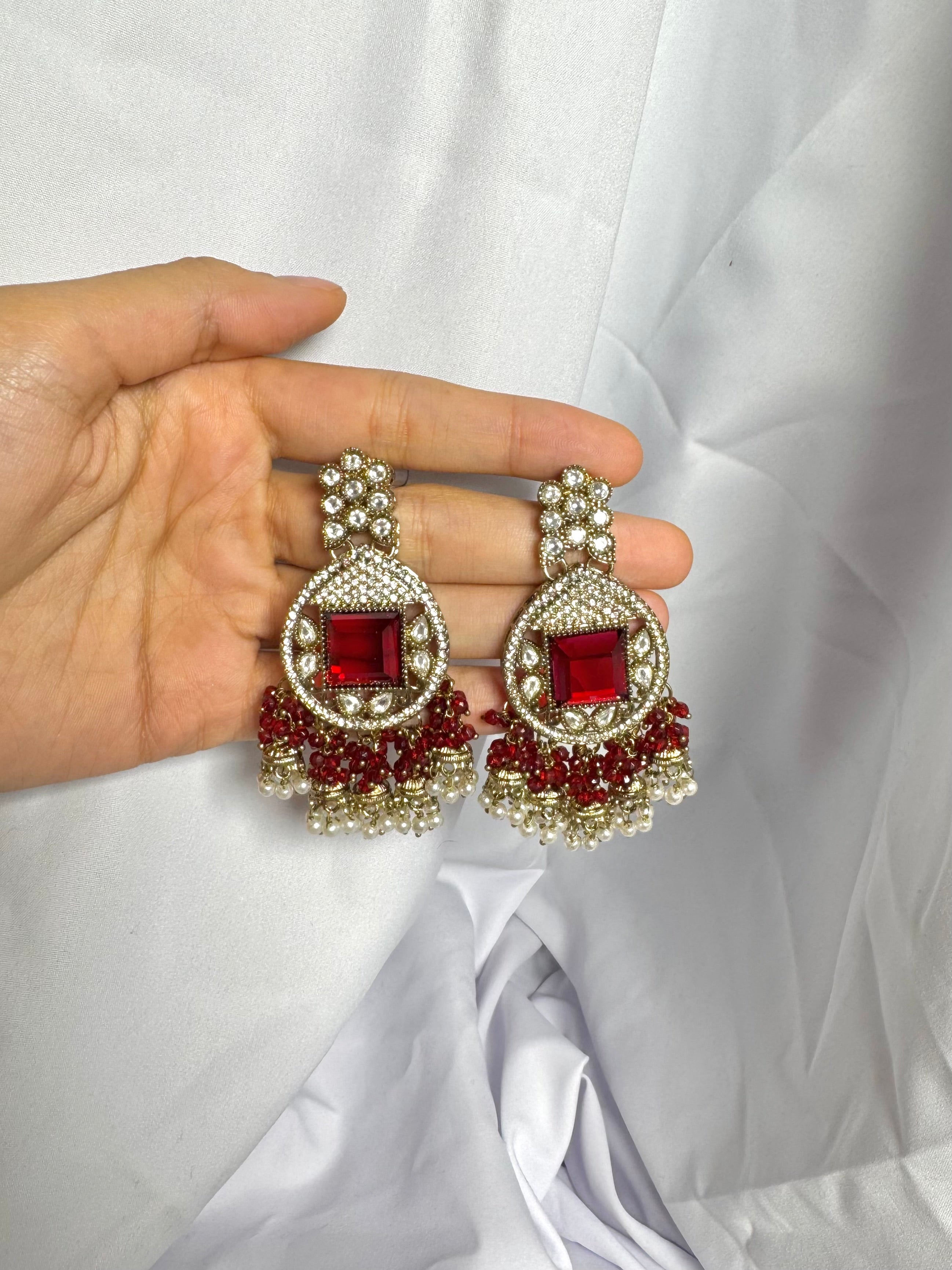 Hiba Earrings-Red