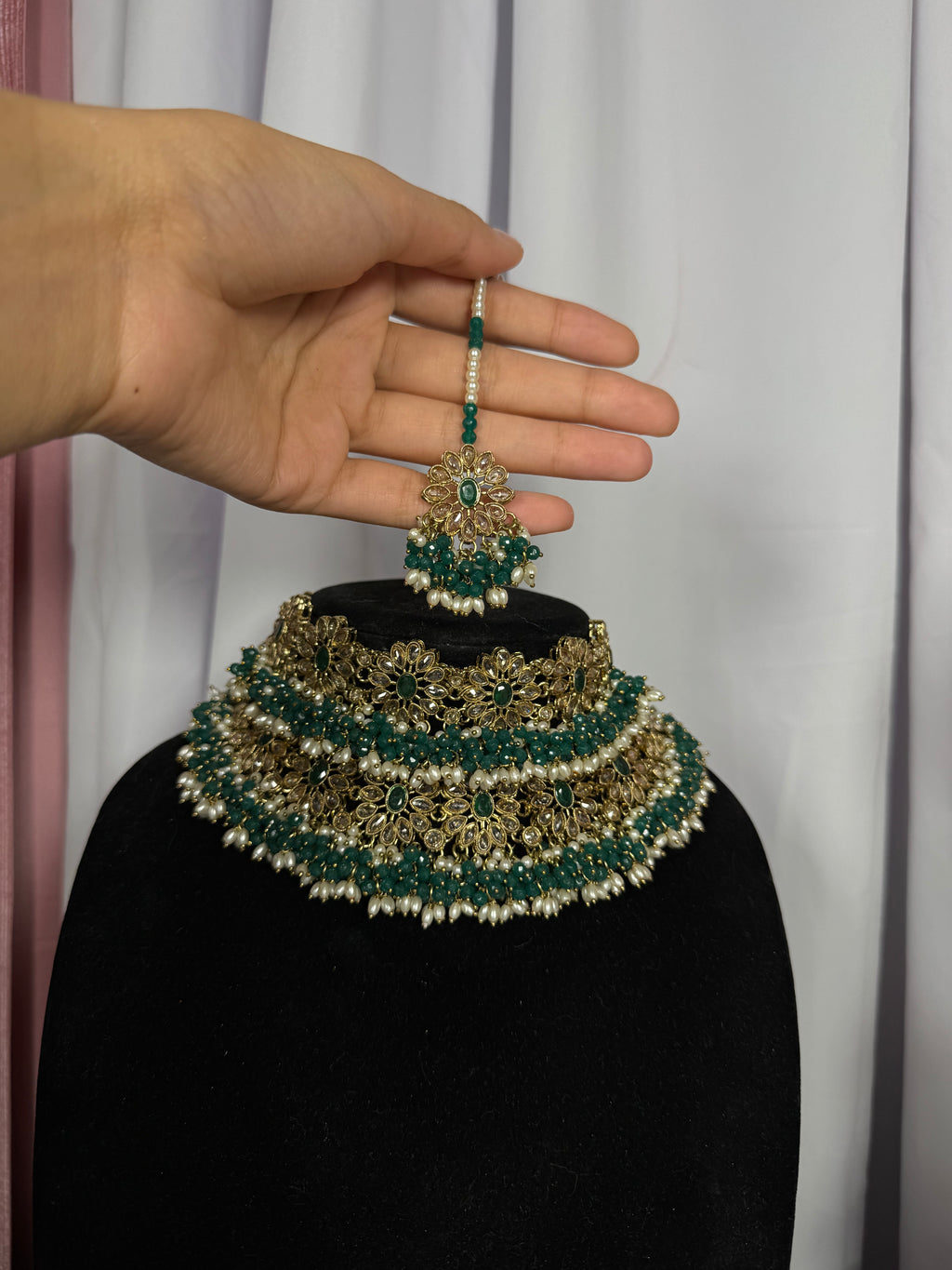 Green bridal set