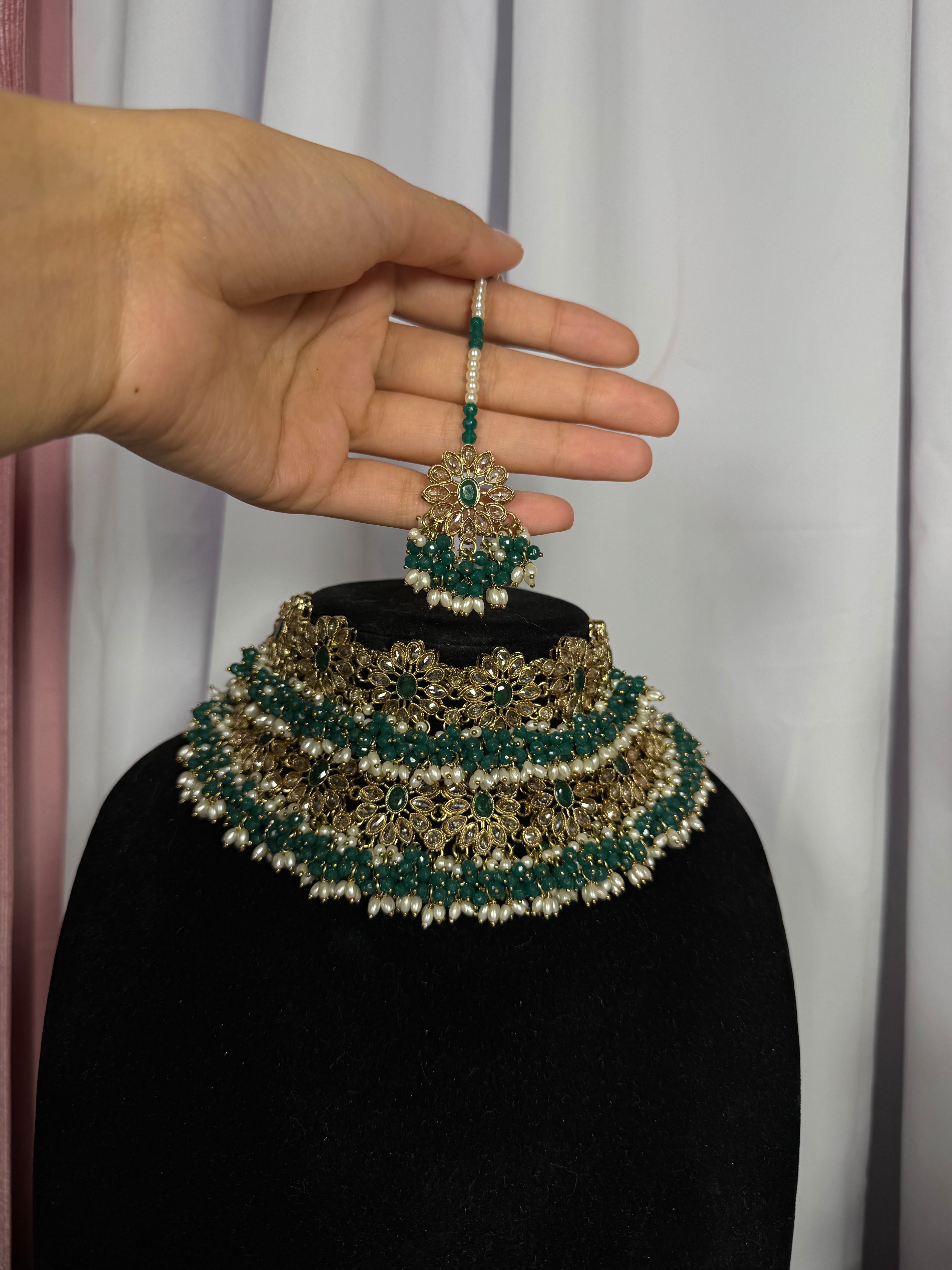 Green bridal set