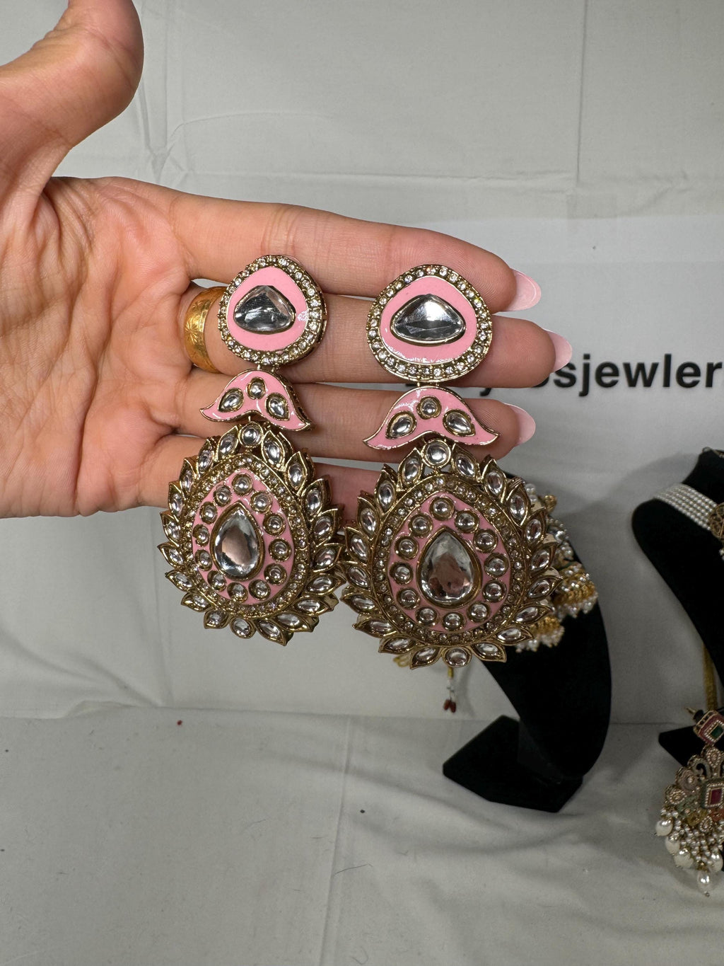 Bollywood Style Jhumka Earrings, Indian Gold Plated Hoop Earrings, Statement Ethnic Jewelry, Festive Earrings, Women's Accessories