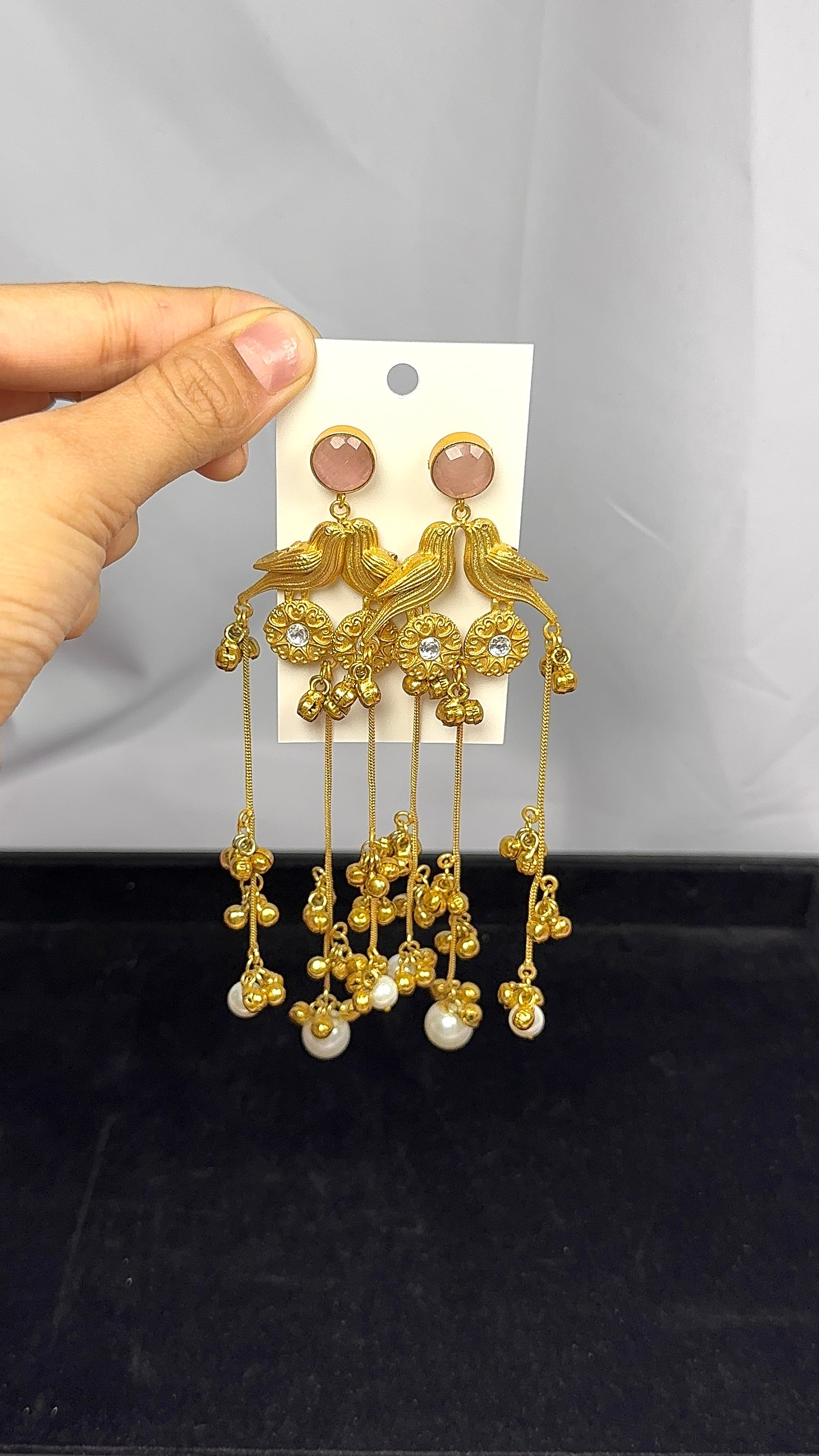 Abeer Kashmiri Earrings-Pink