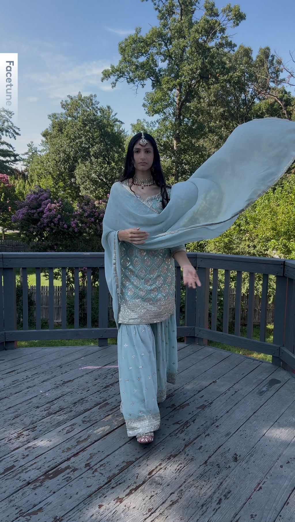 Sky blue Sharara suit