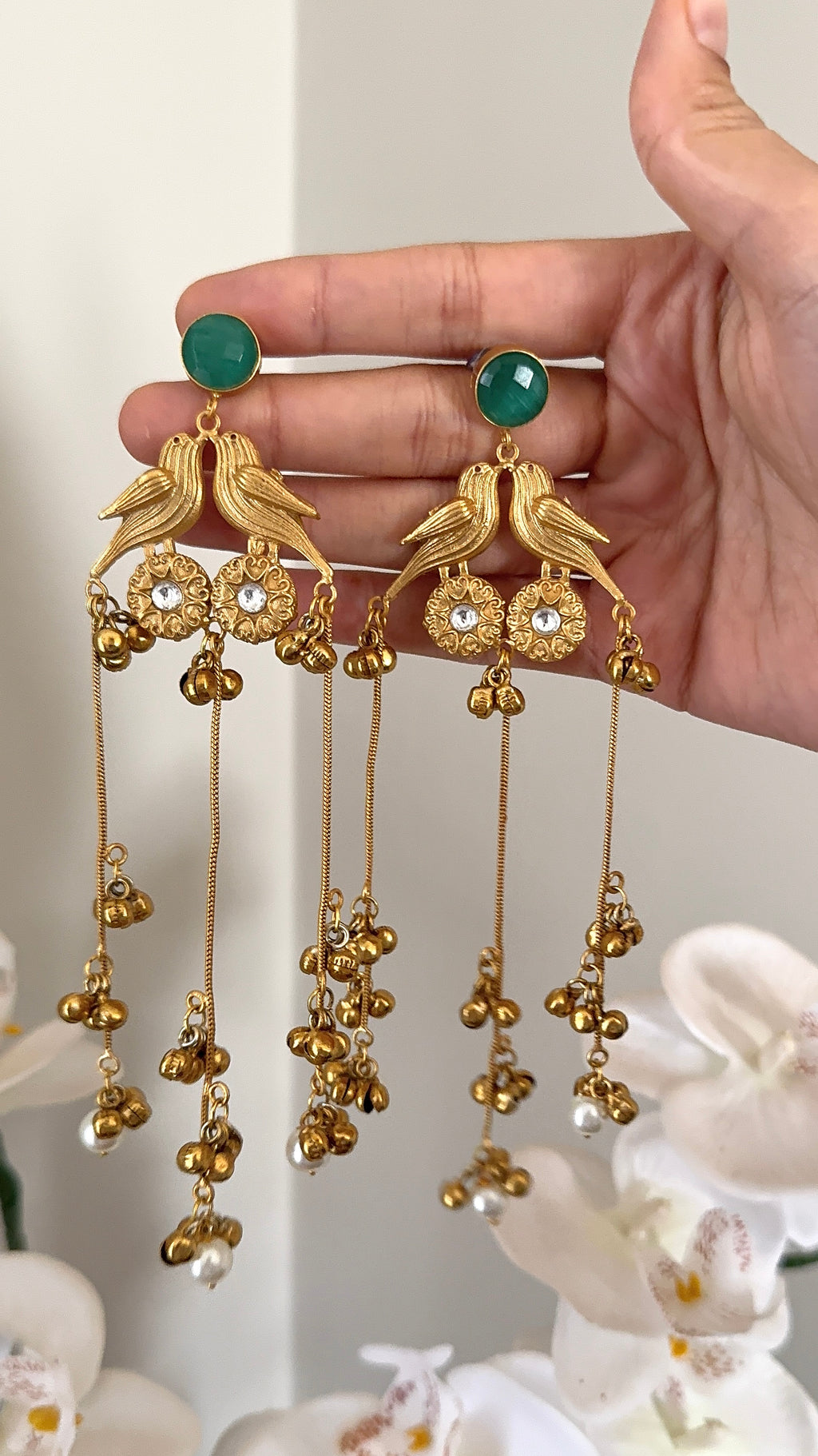 Abeer Kashmiri Earrings-Teal