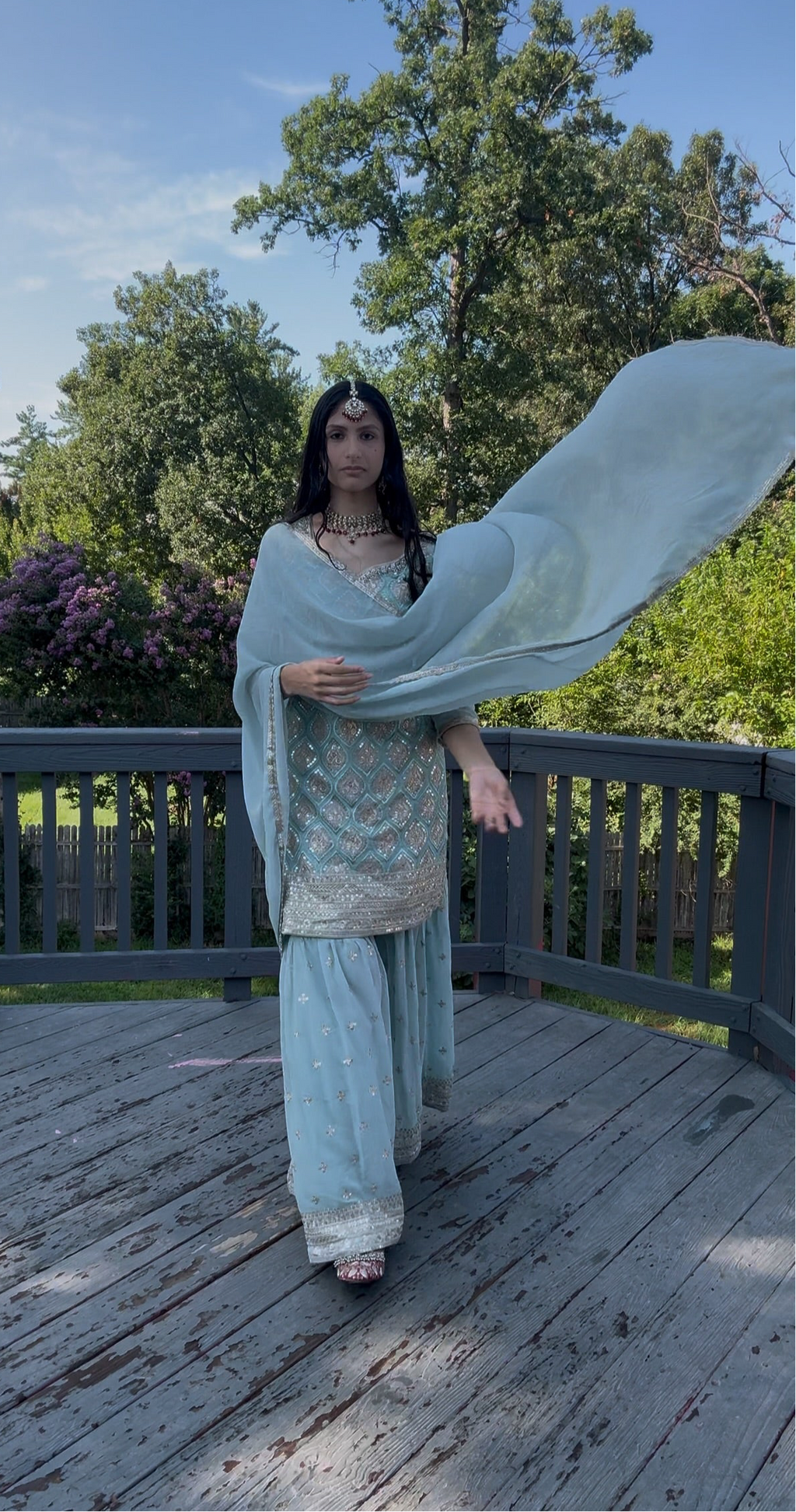 Sky blue Sharara suit