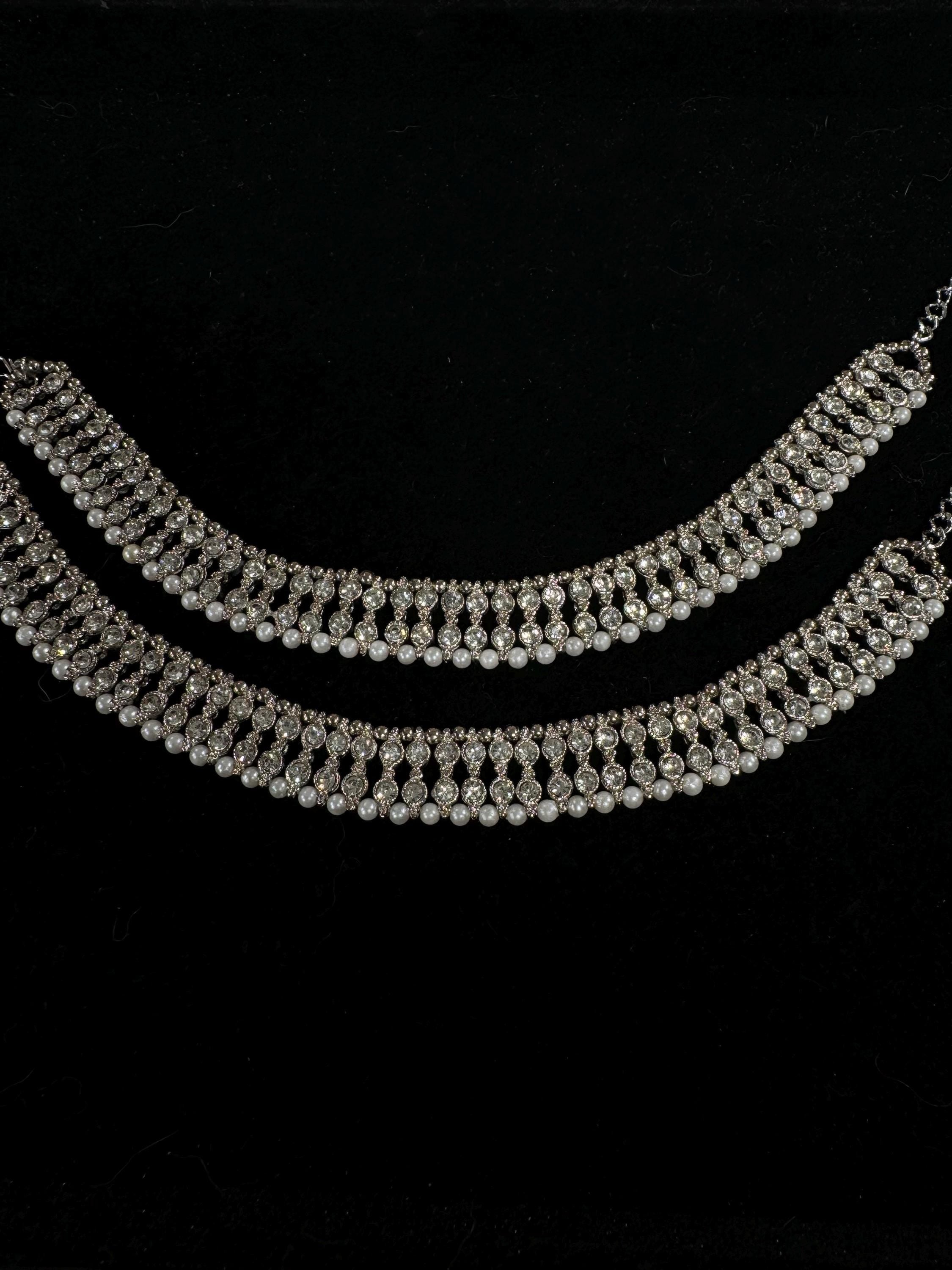Anklets/Payal/ Indian Jewelry/ Silver Payal/ Panjeb/ Pakistani Jewelry/ Bollywood Jewelry/ Statement Jewelry/ Silver Anklet