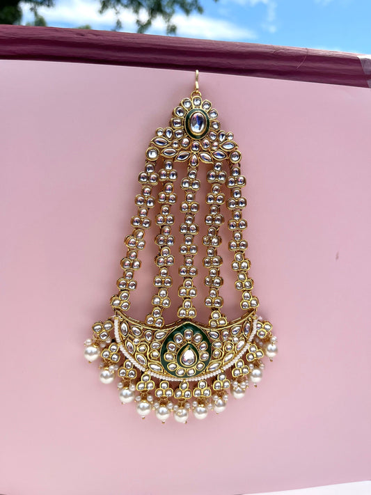 Tikka| head accessories | side tikka| Pakistani jewelry | Indian jewelry head wear| tikka headpiece| Punjabi tikka| Indian headwear jhoomer
