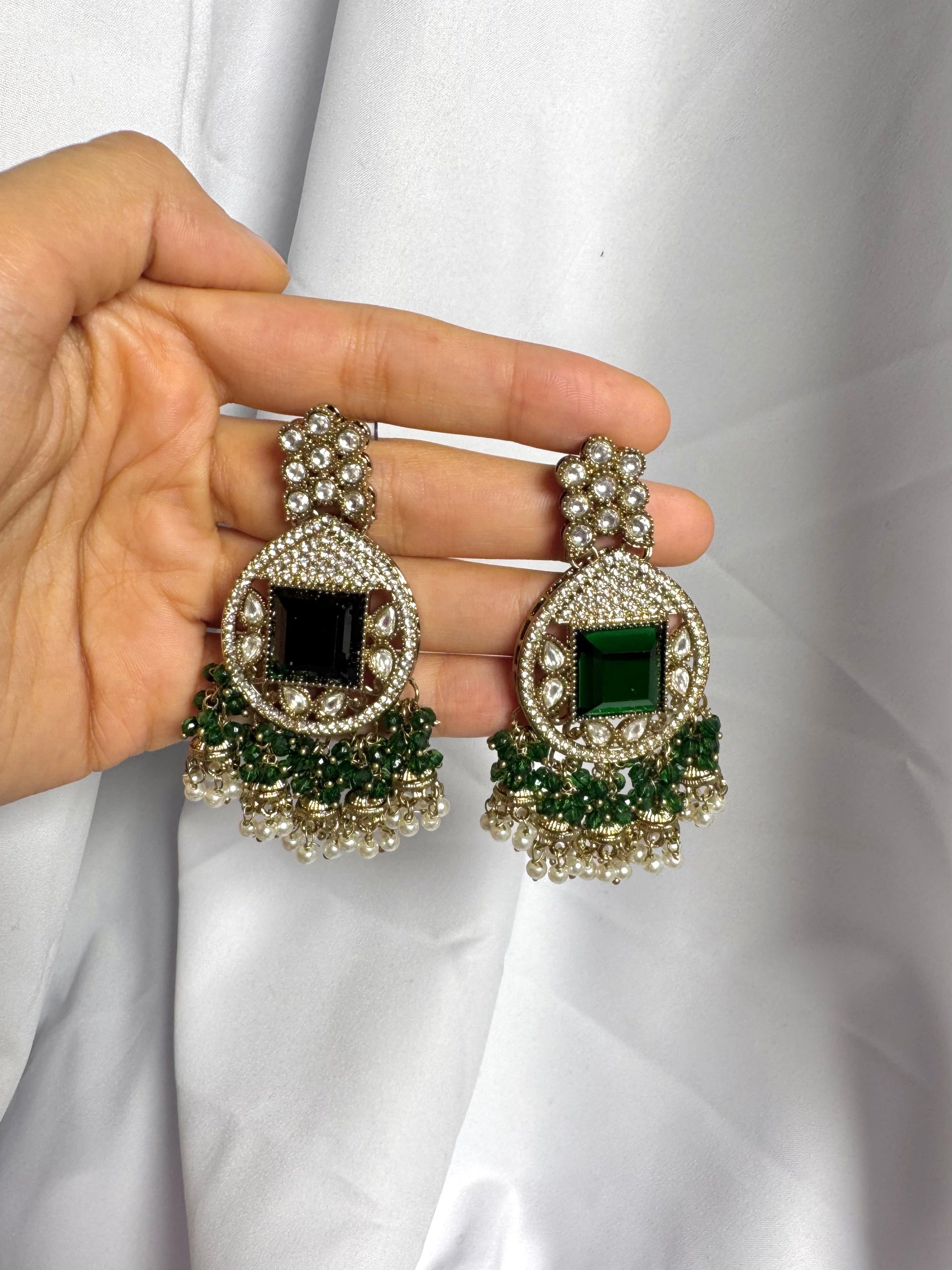 Hiba Earrings-Green