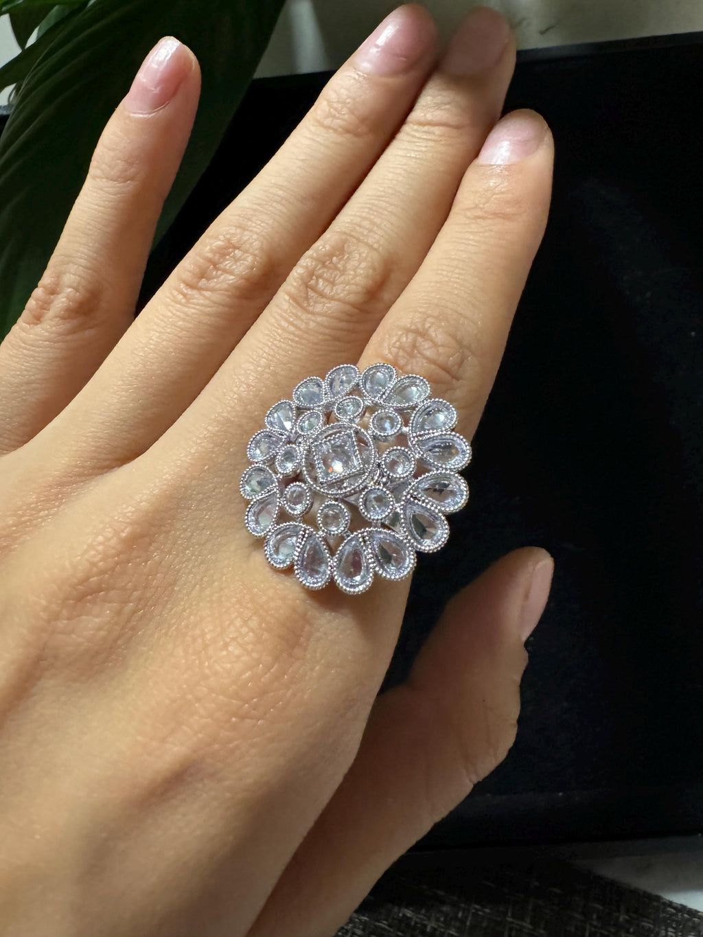 Bollywood Style Ring , Indian Gold Plated ring, Statement Ethnic Jewelry, Festive rings , Women's Accessories, Adjustable Ring, desi ring,