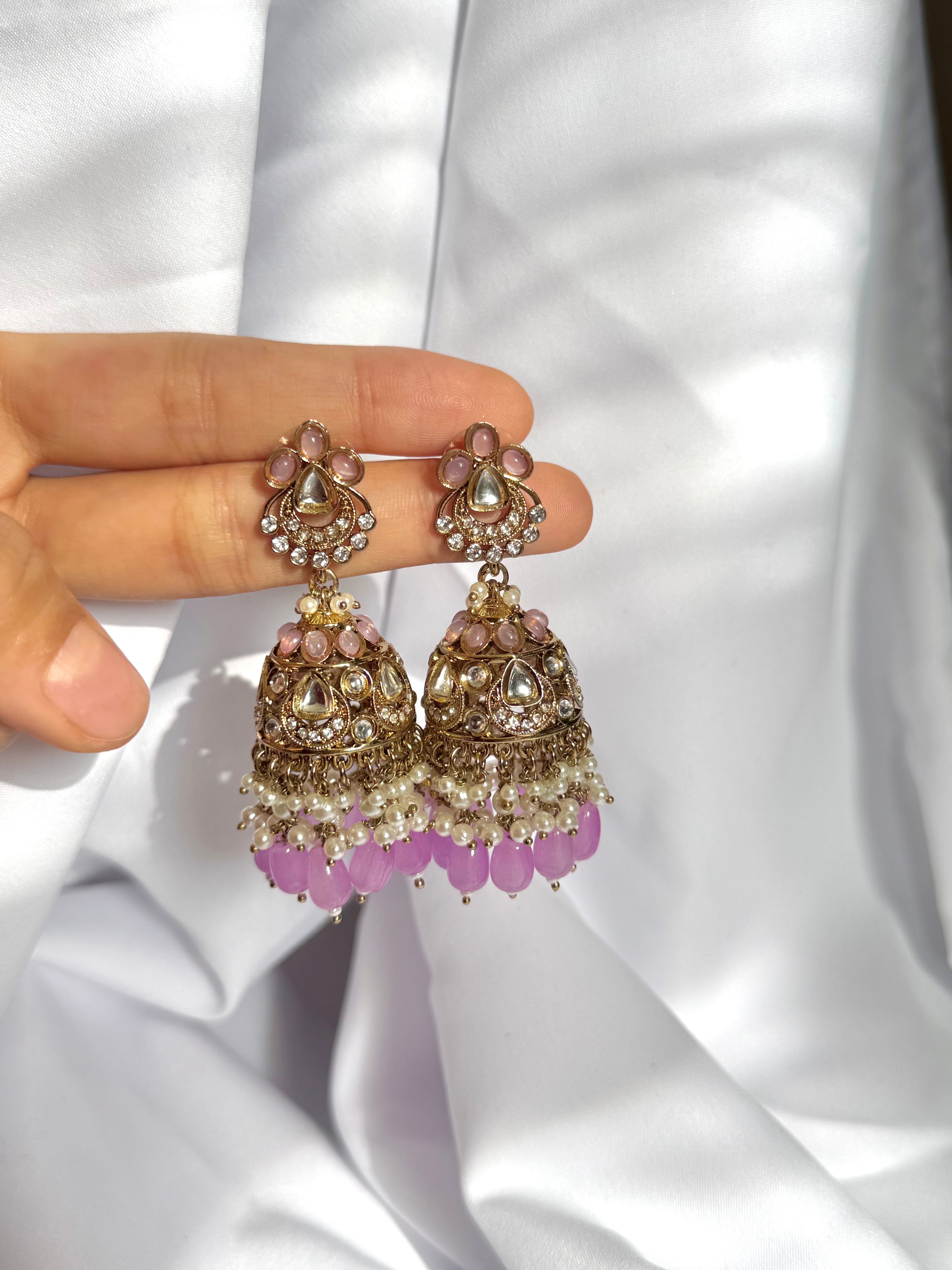 Anaya Jhumkas-Purple