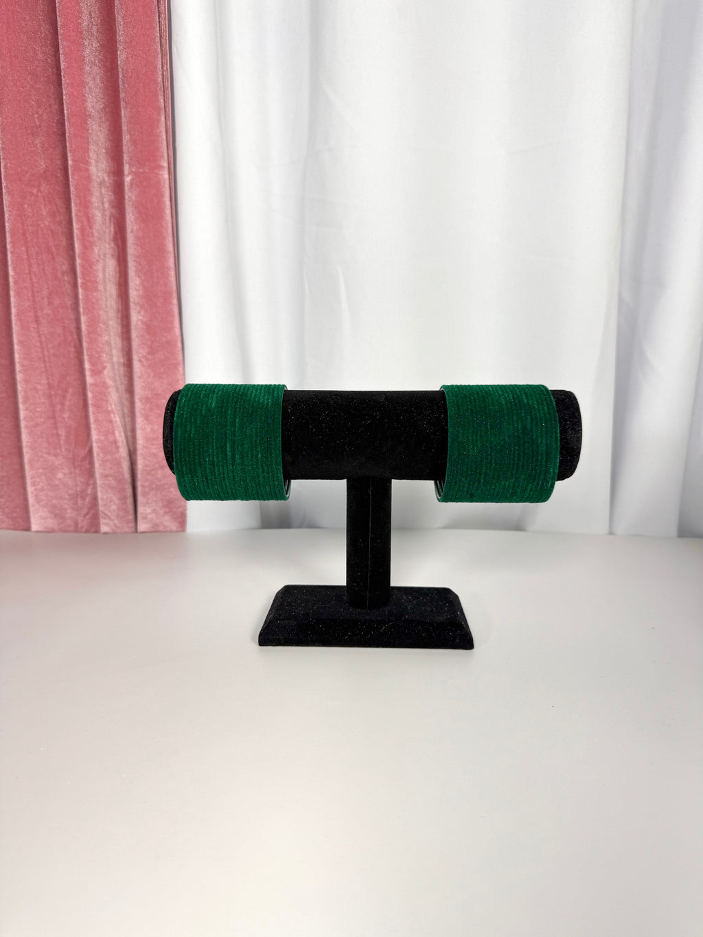 Emerald Green Velvet Bangles