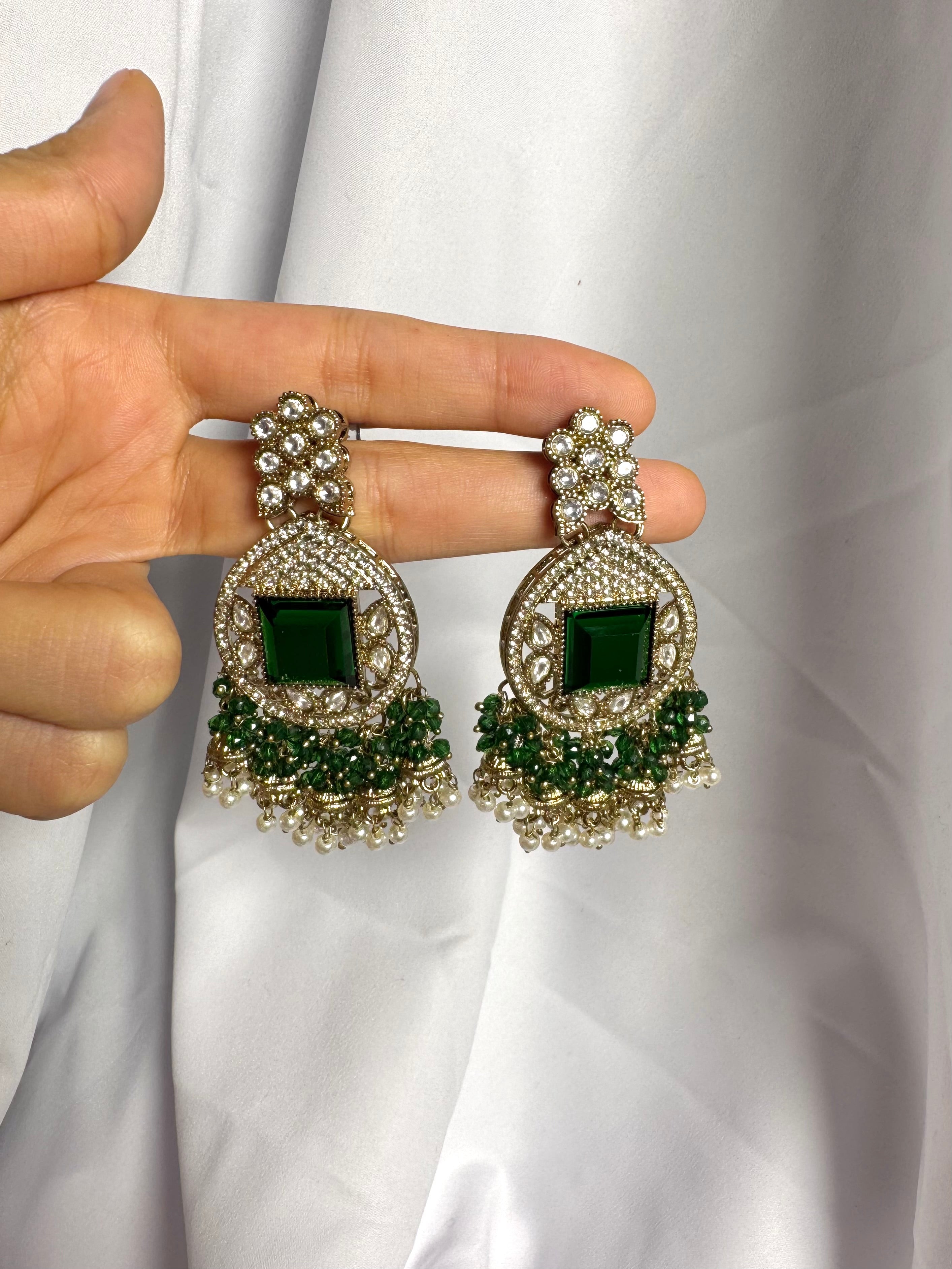 Hiba Earrings-Green