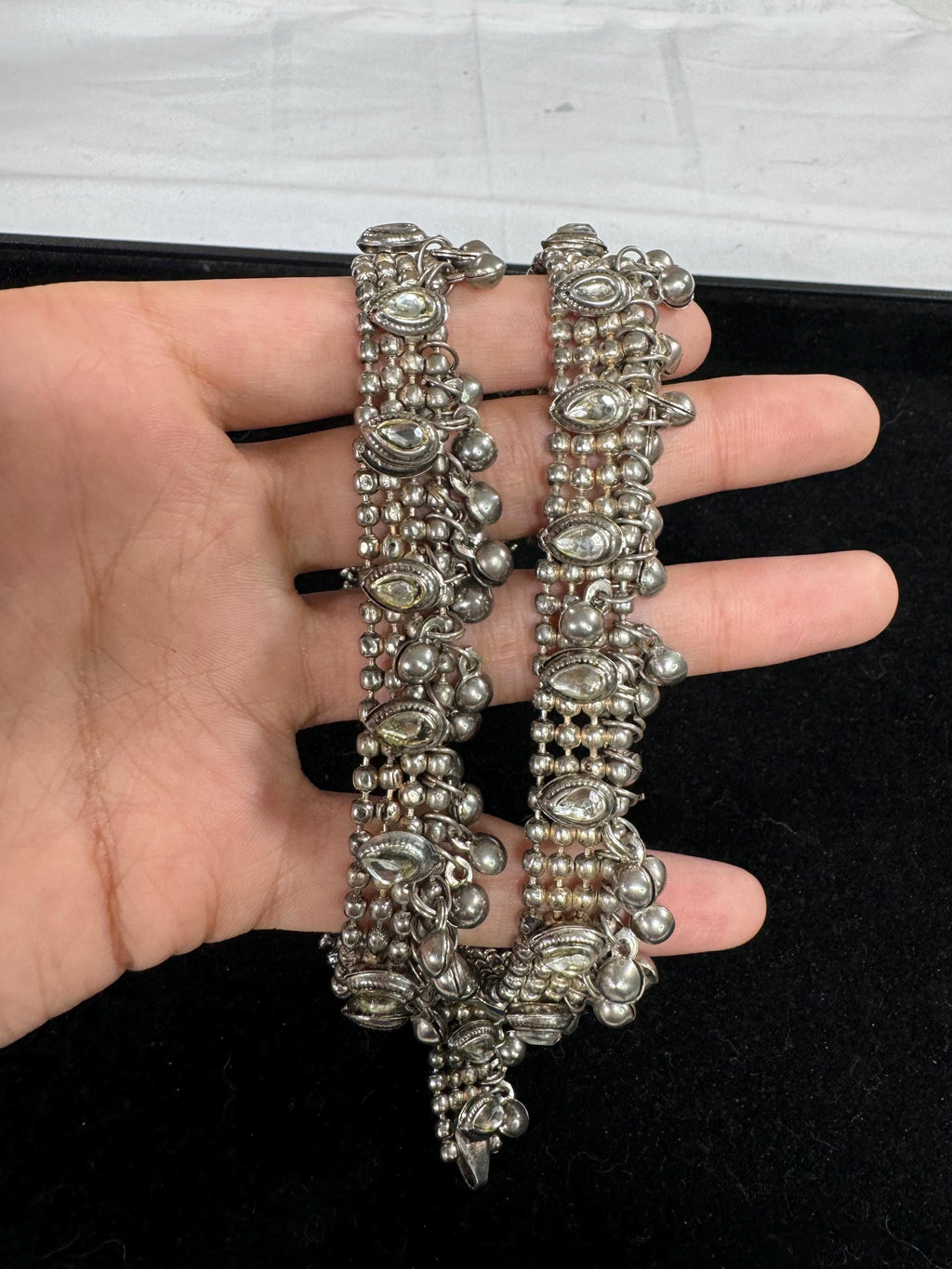 Anklets/Payal/ Indian Jewelry/ Silver Payal/ Panjeb/ Pakistani Jewelry/ Bollywood Jewelry/ Statement Jewelry/ Silver Anklet