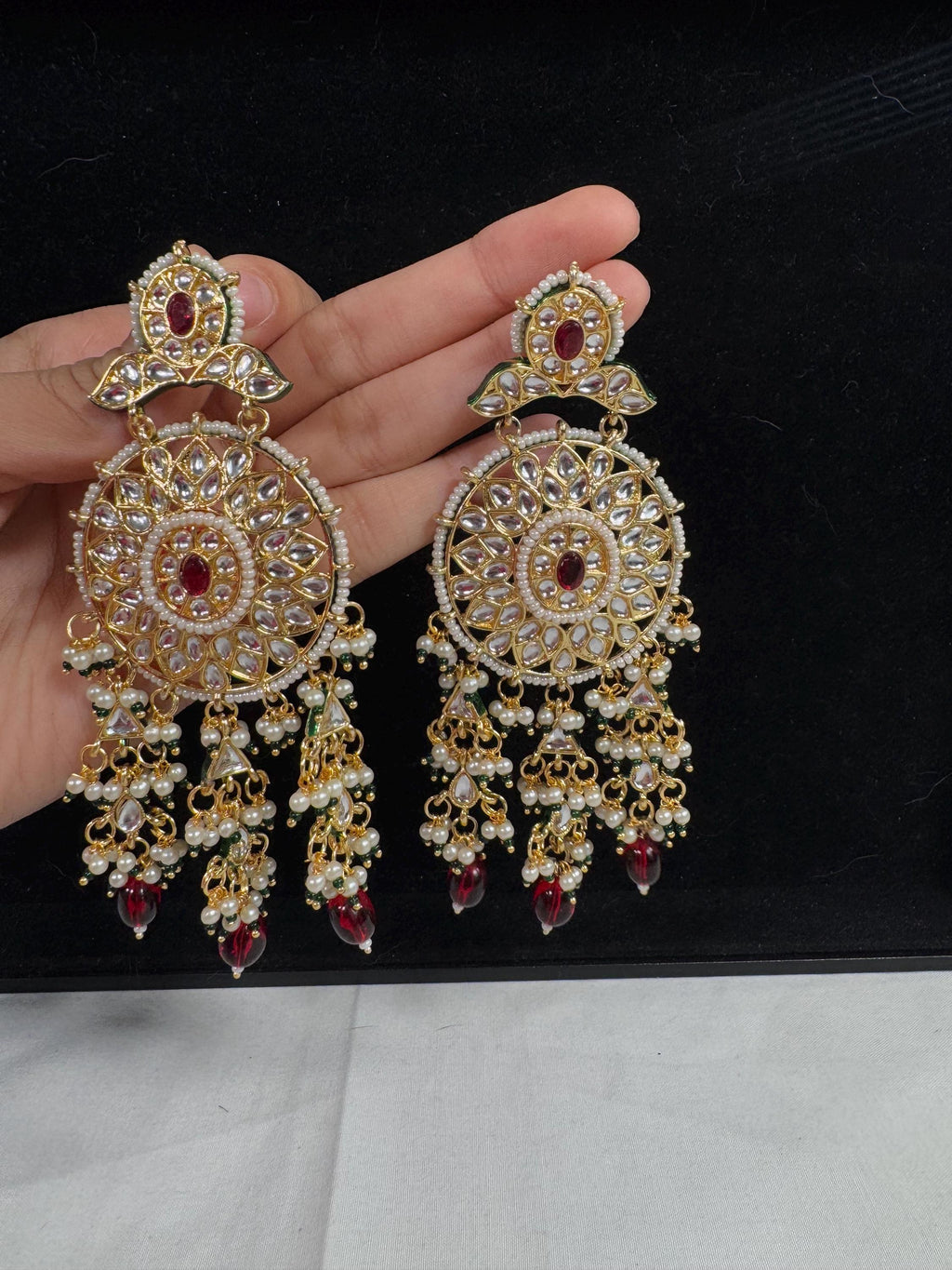 Bollywood Style Jhumka Earrings, Indian Gold Plated Hoop Earrings, Statement Ethnic Jewelry, Festive Earrings, Women's Accessories