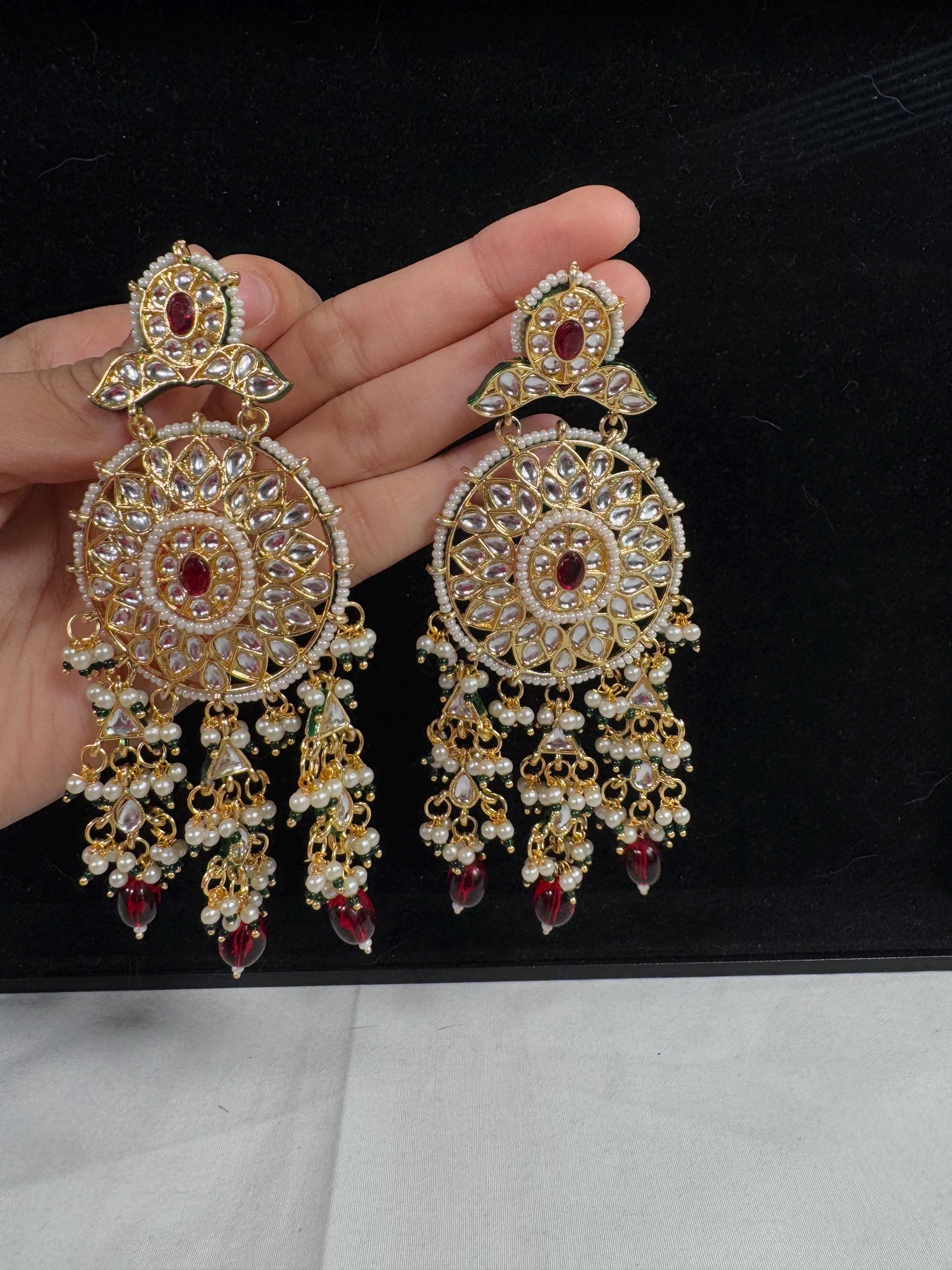 Bollywood Style Jhumka Earrings, Indian Gold Plated Hoop Earrings, Statement Ethnic Jewelry, Festive Earrings, Women's Accessories