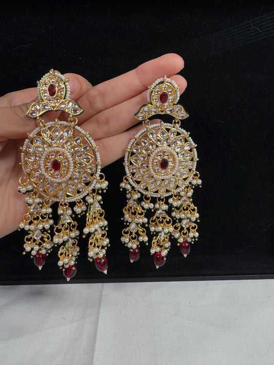 Bollywood Style Jhumka Earrings, Indian Gold Plated Hoop Earrings, Statement Ethnic Jewelry, Festive Earrings, Women's Accessories